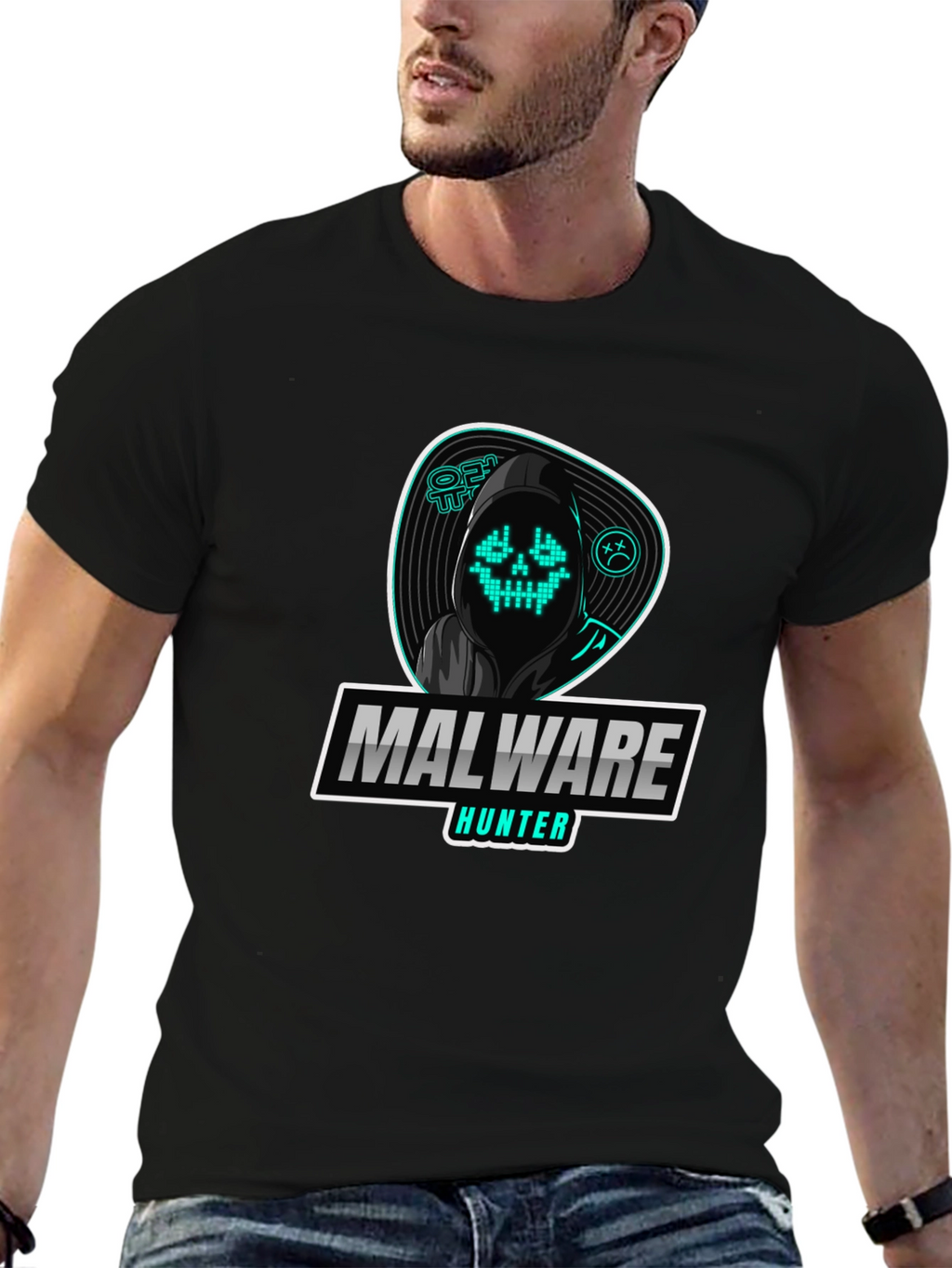 Malware Hunter Graphic T-Shirt - Hacker Style