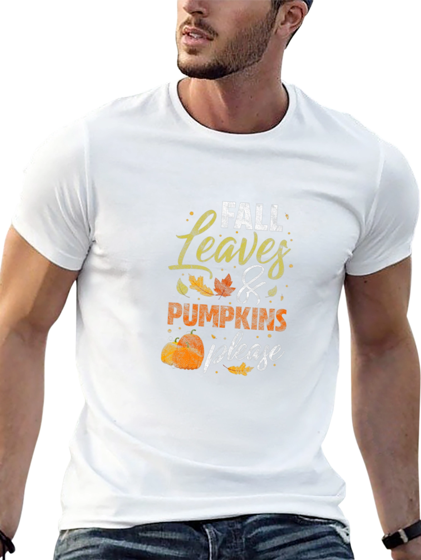 Fall Leaves and Pumpkins T-Shirt Autumn Design