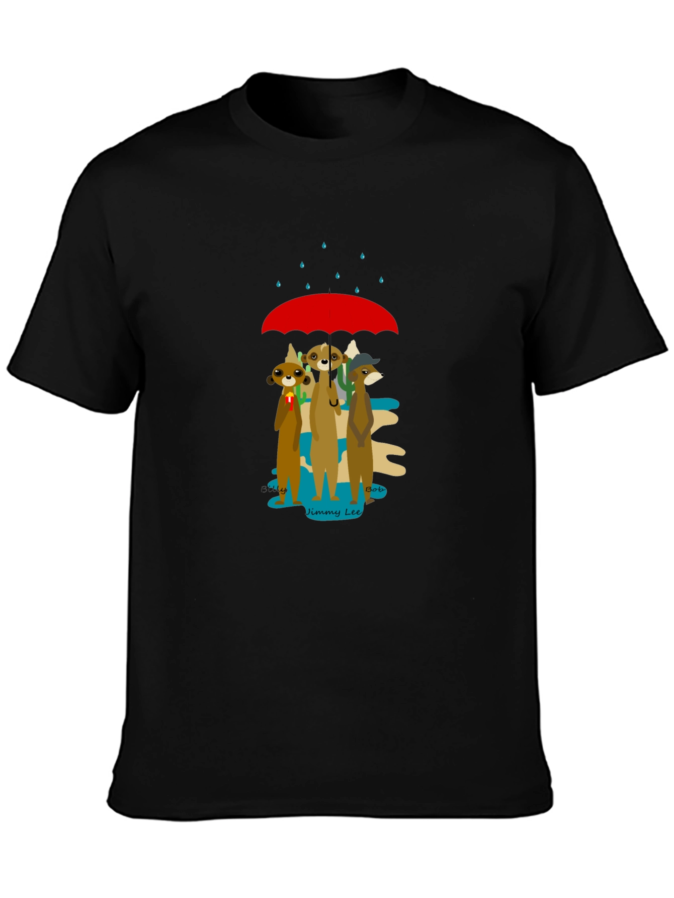 Meerkat Umbrella Graphic Tee - Soft Cotton Blend