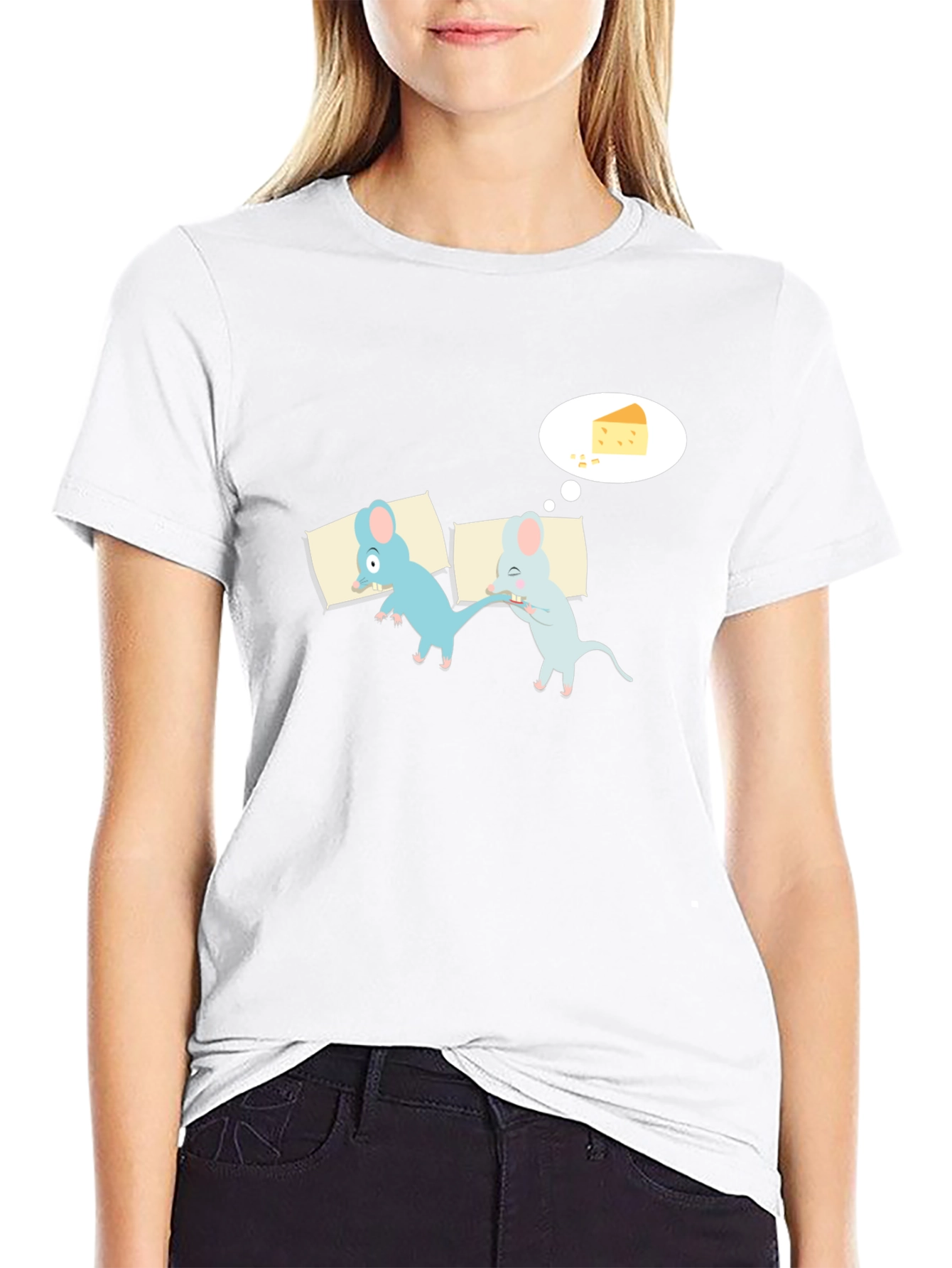Funny Sleeping Mice Cheese Dream Graphic Tee