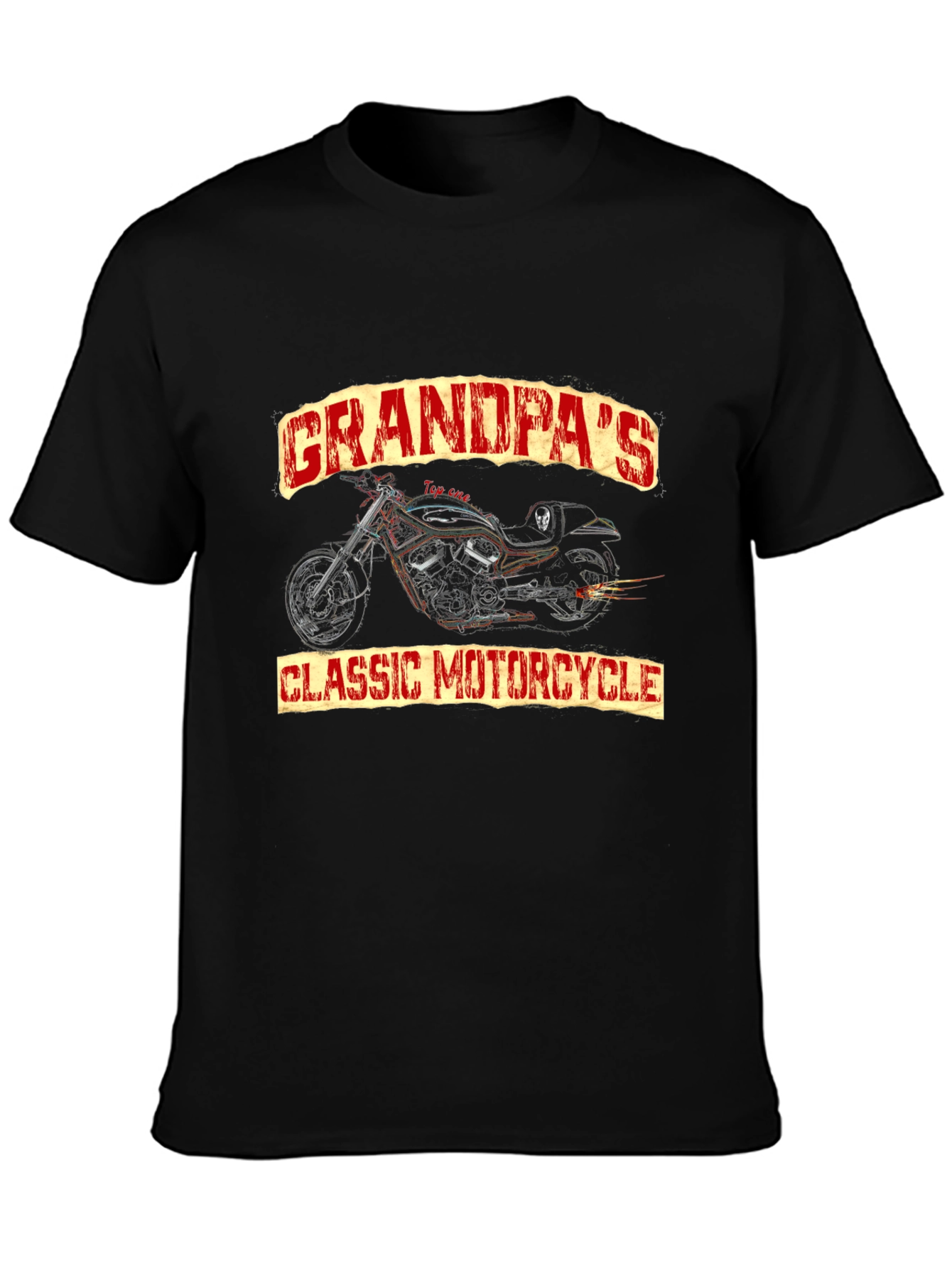 Grandpas Classic Motorcycle Graphic T-Shirt