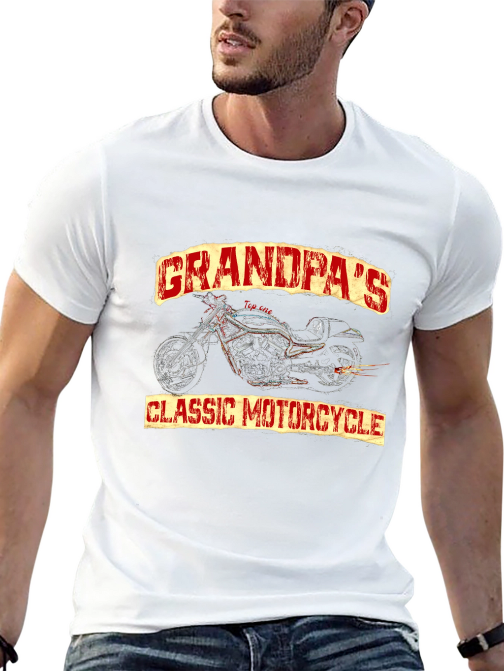 Grandpas Classic Motorcycle Graphic T-Shirt