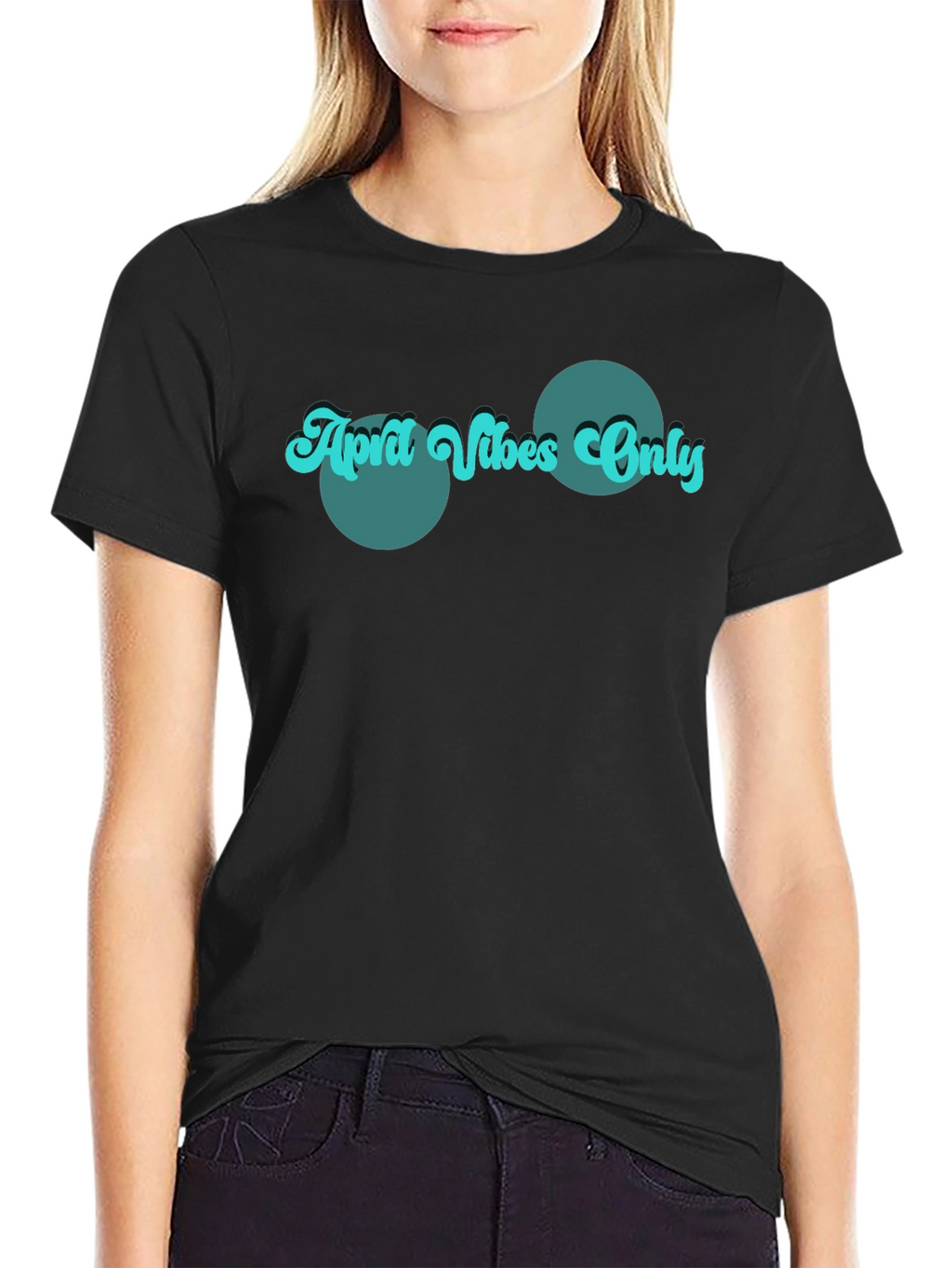 Retro April Vibes Only Graphic Tee - Black