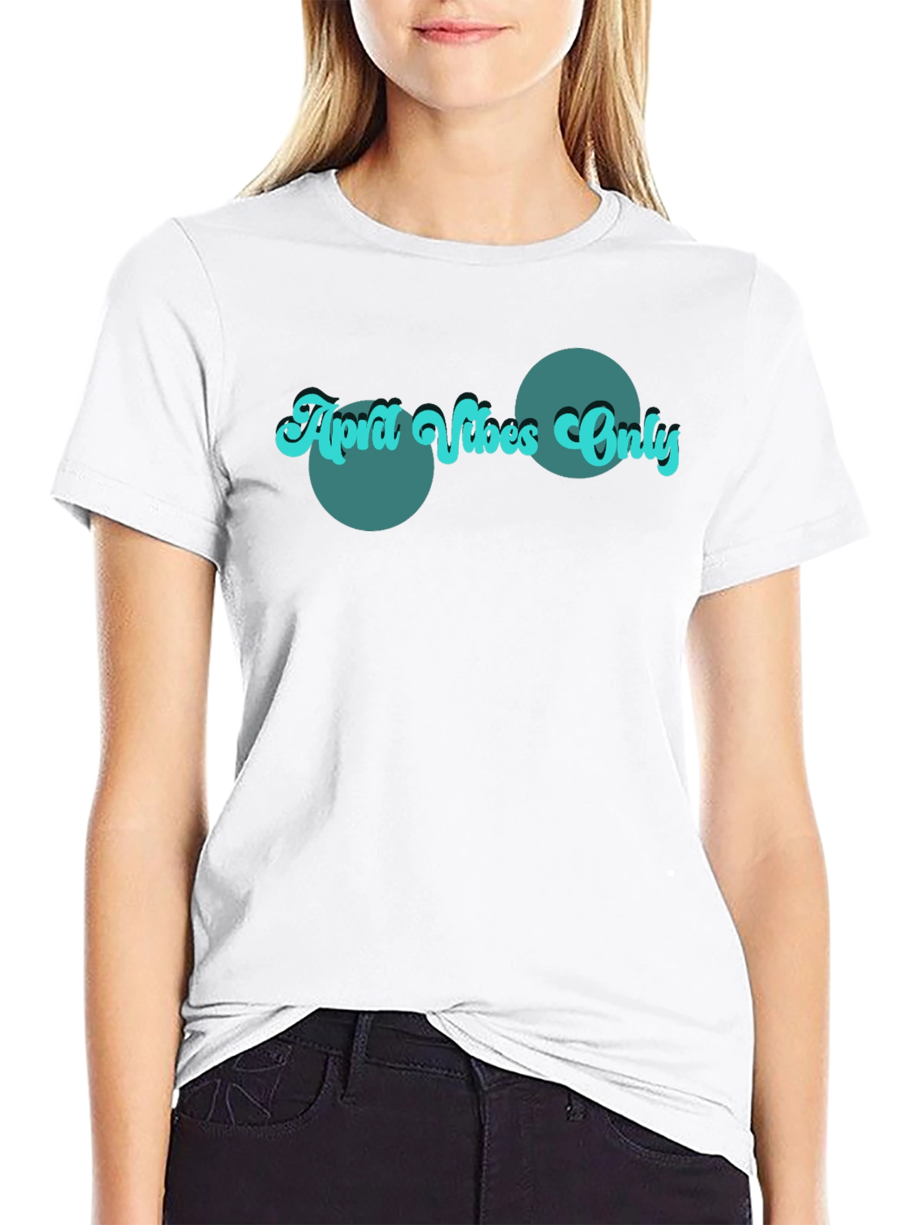 Retro April Vibes Only Graphic Tee - Black