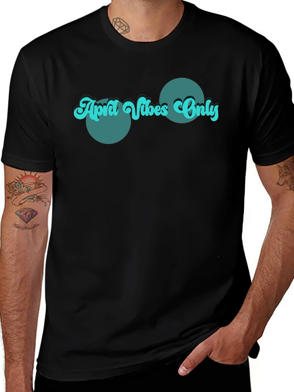 Retro April Vibes Only Graphic Tee - Black