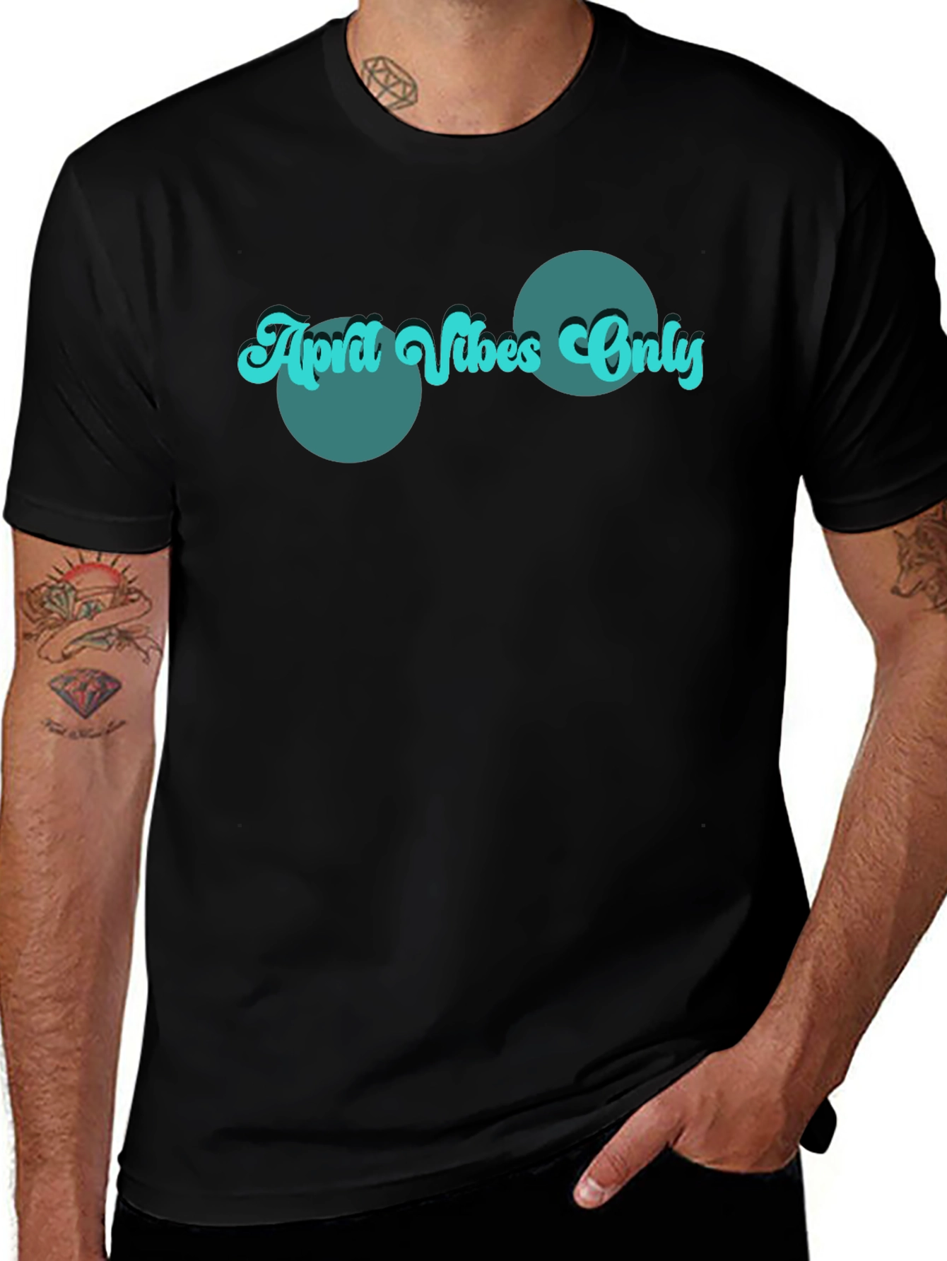 Retro April Vibes Only Graphic Tee - Black
