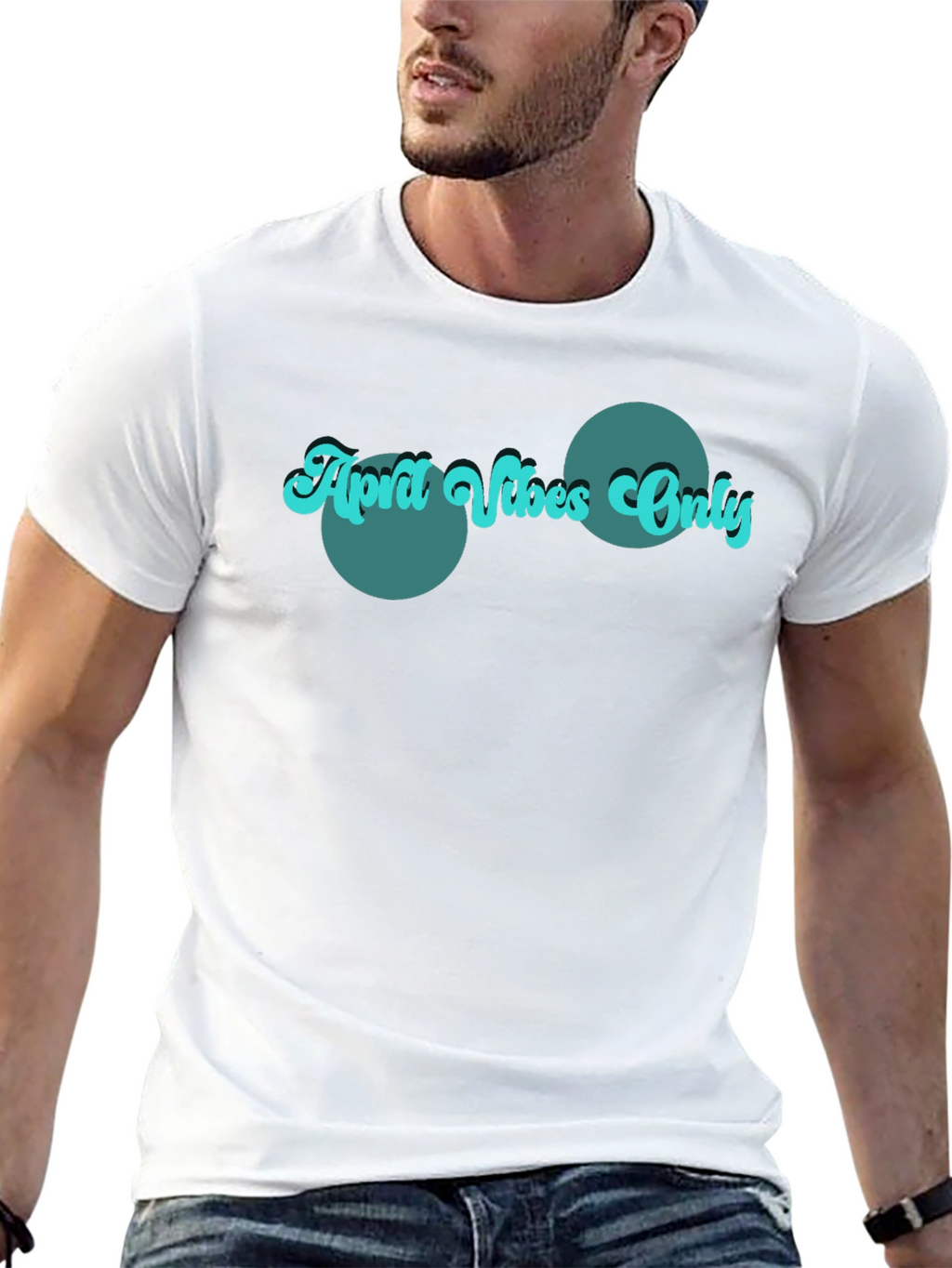 Retro April Vibes Only Graphic Tee - Black