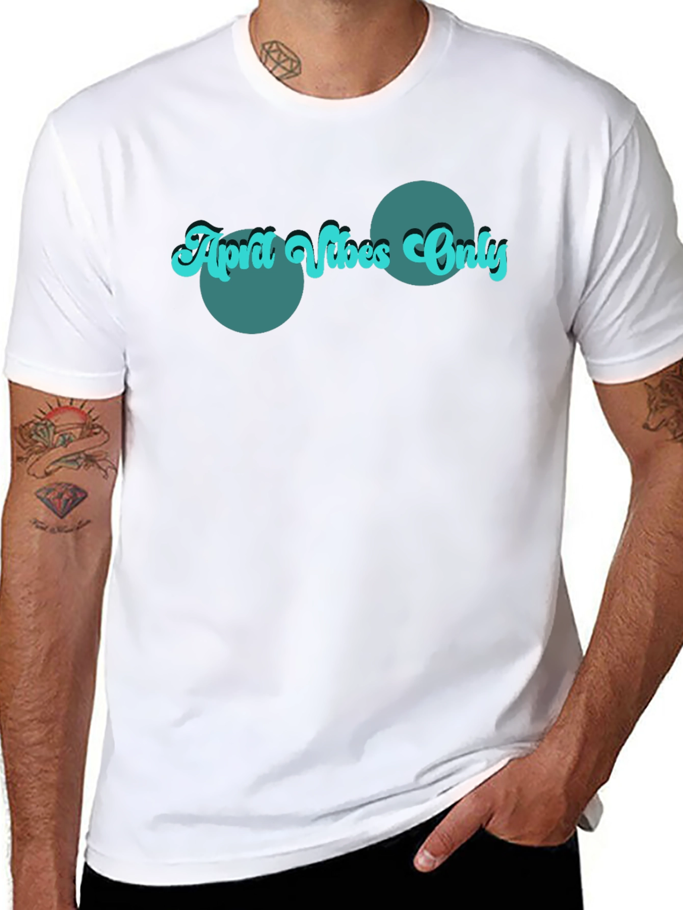 Retro April Vibes Only Graphic Tee - Black