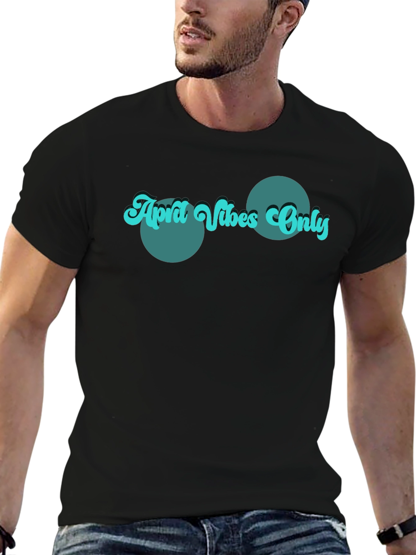 Retro April Vibes Only Graphic Tee - Black
