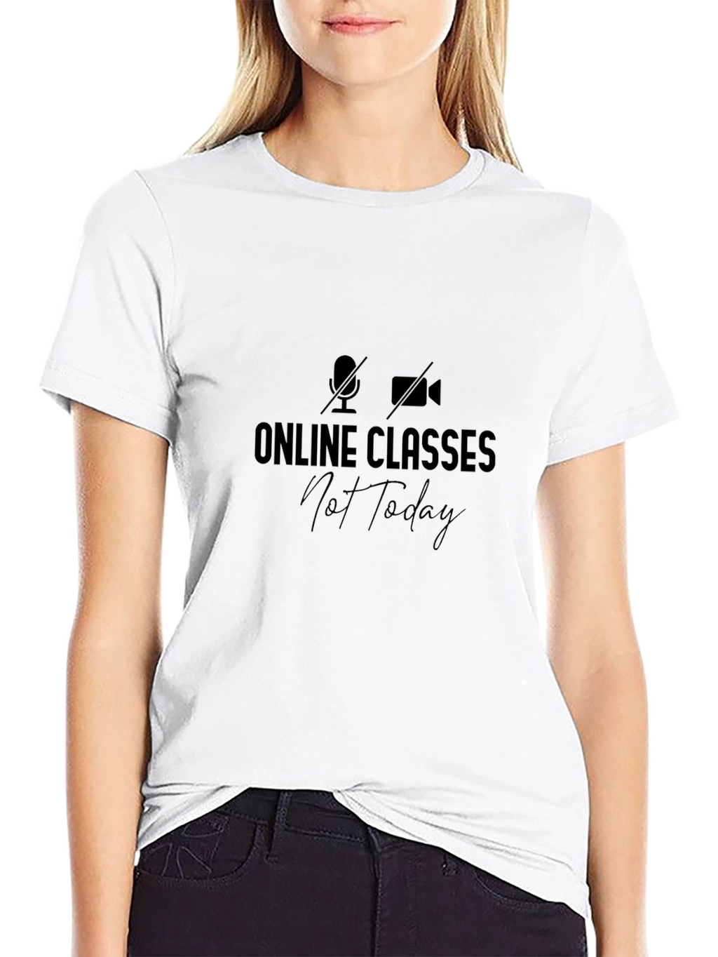 Online Classes Not Today Black T-Shirt