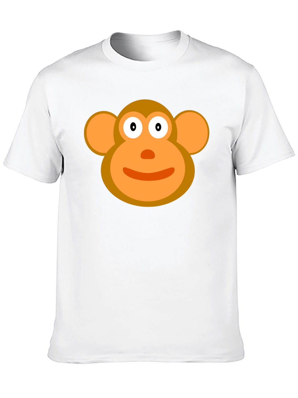 Cartoon Monkey Face Black T-Shirt