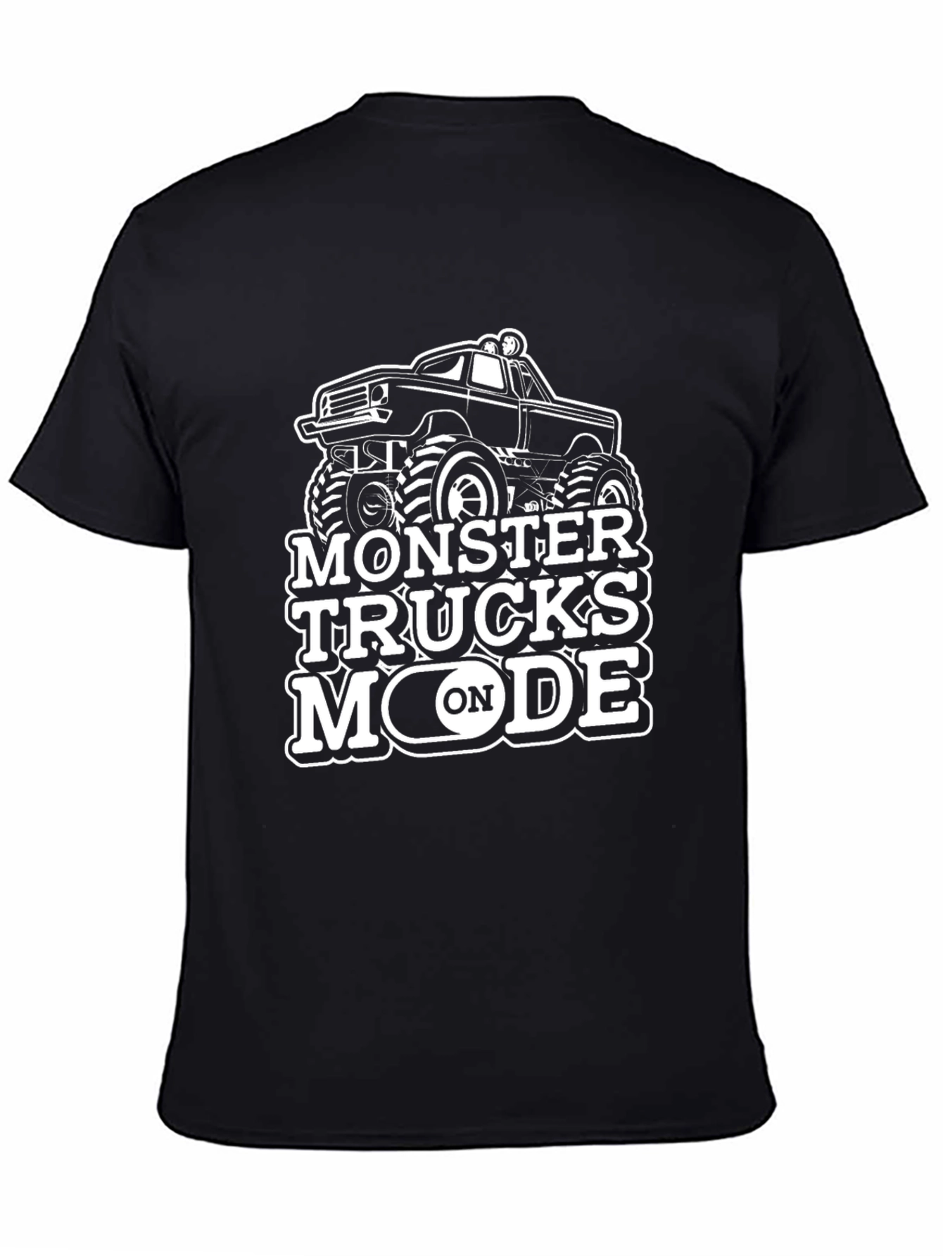 Monster Trucks Mode On Black T-Shirt