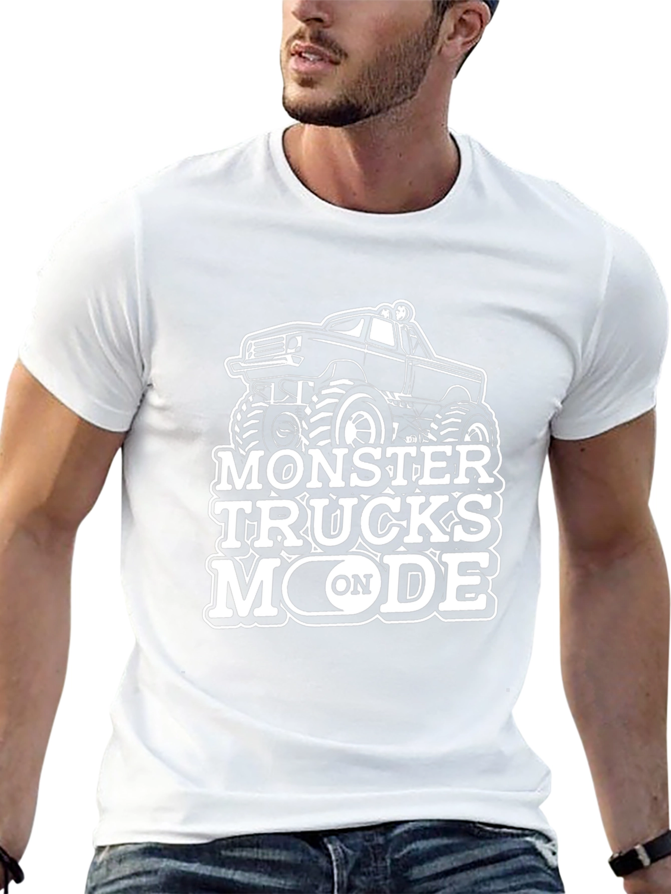 Monster Trucks Mode On Black T-Shirt