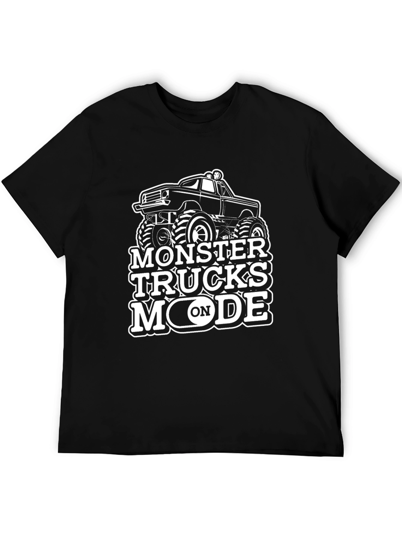Monster Trucks Mode On Black T-Shirt
