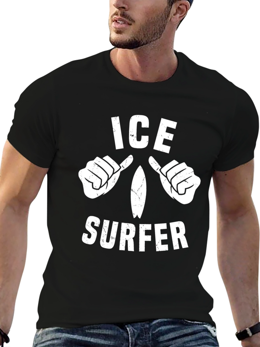 Ice Surfer Graphic Tee - Cool Novelty T-Shirt