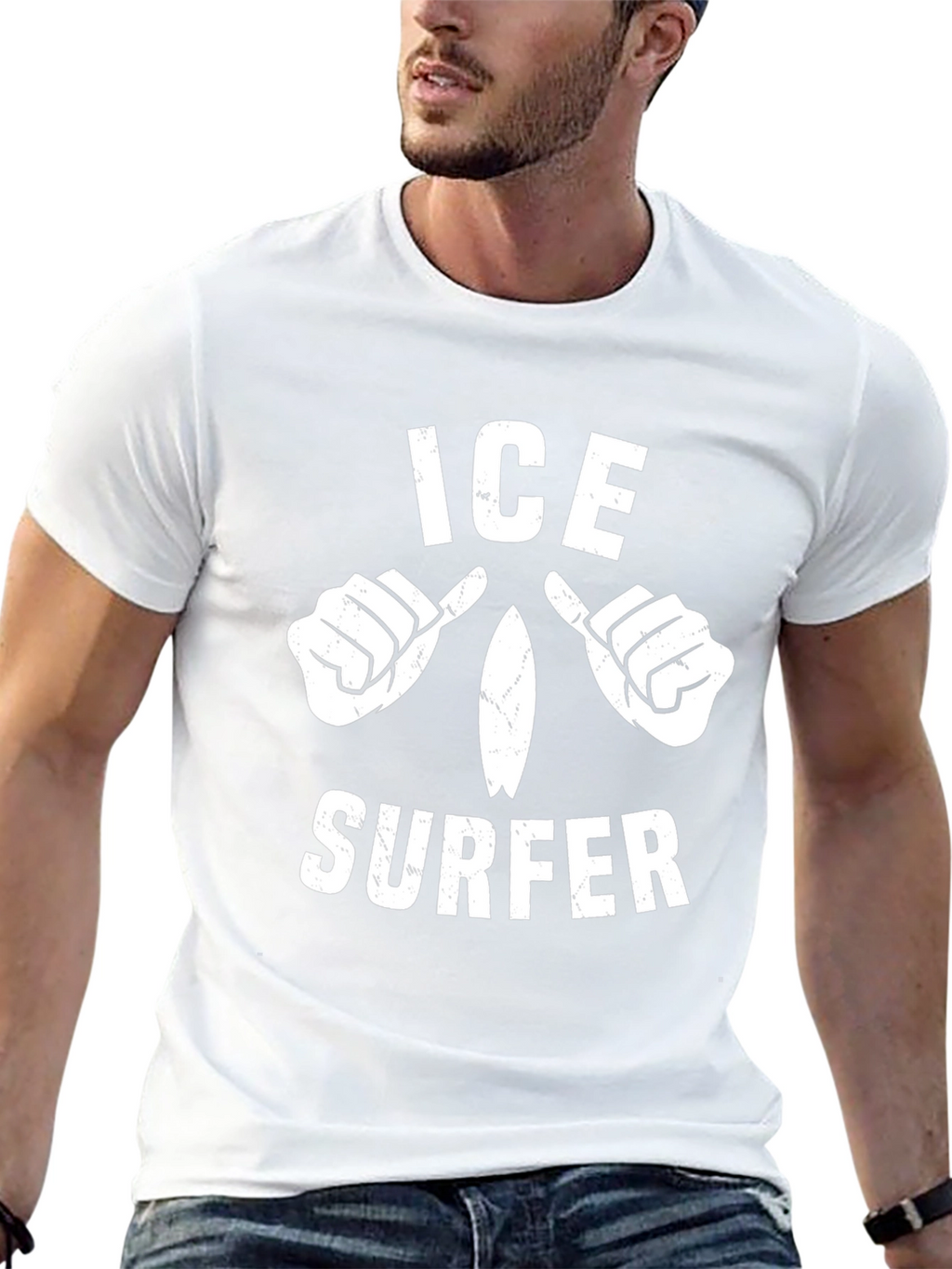 Ice Surfer Graphic Tee - Cool Novelty T-Shirt