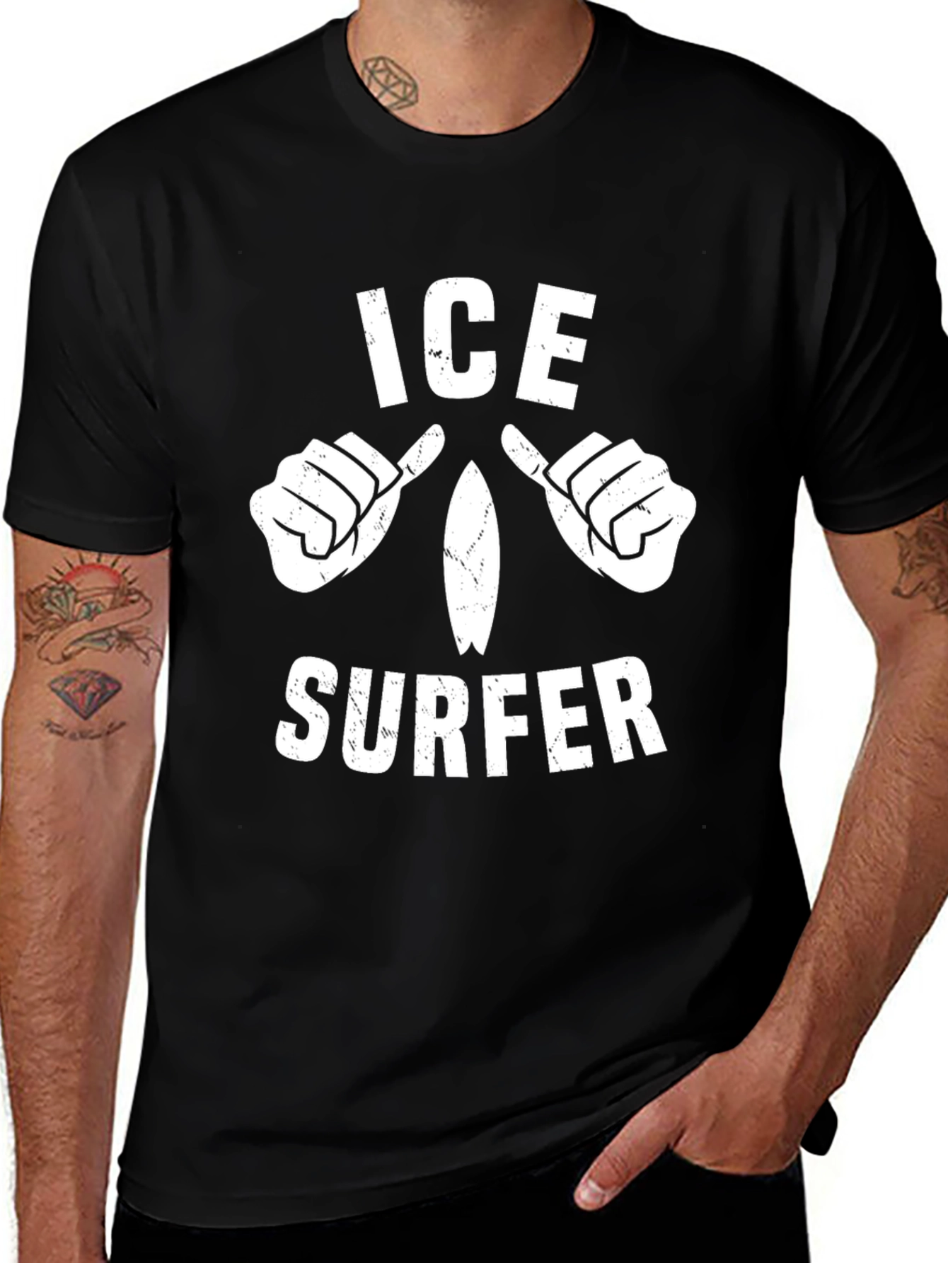 Ice Surfer Graphic Tee - Cool Novelty T-Shirt