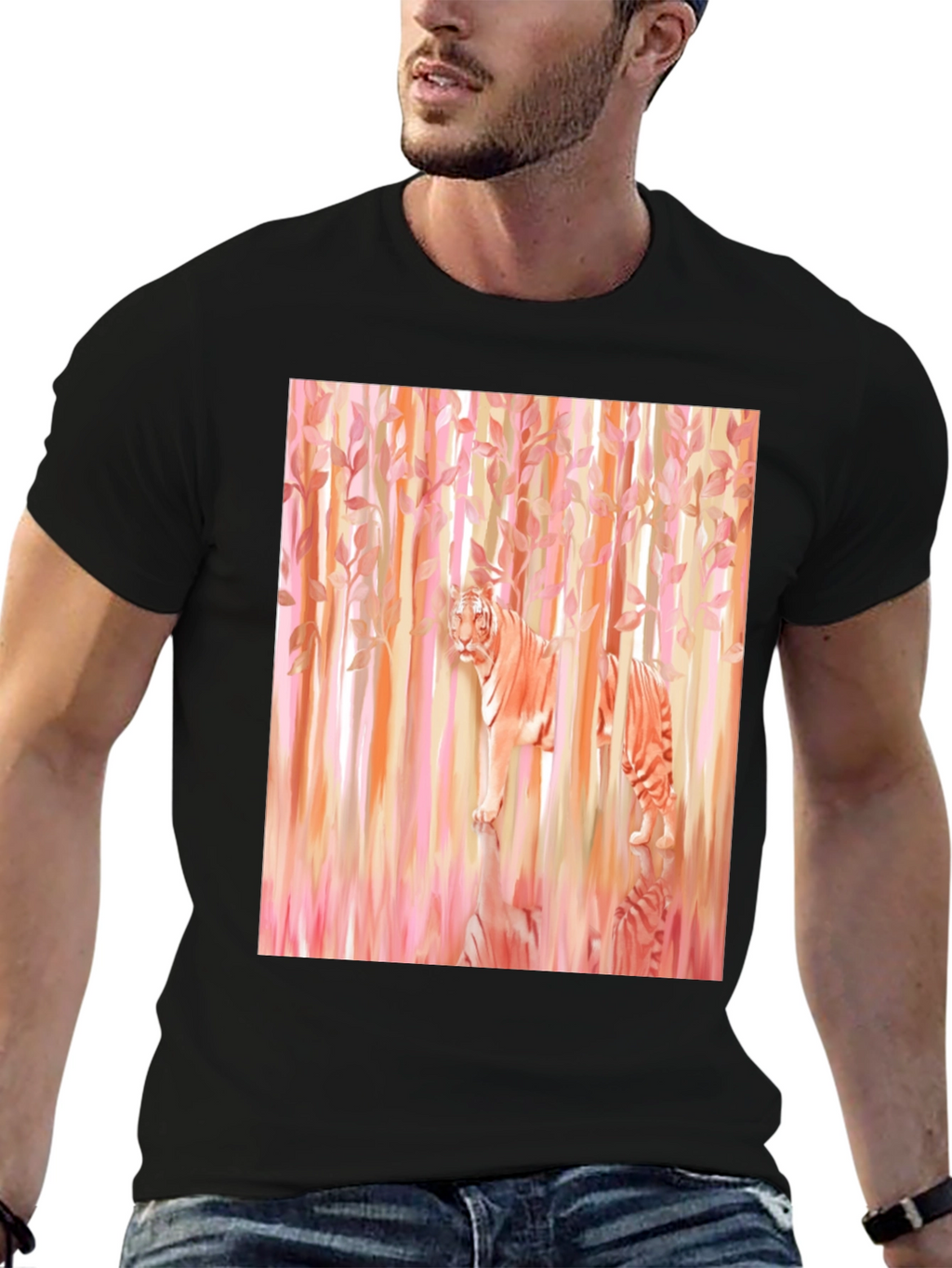 Tiger in Woods Graphic Tee - Black