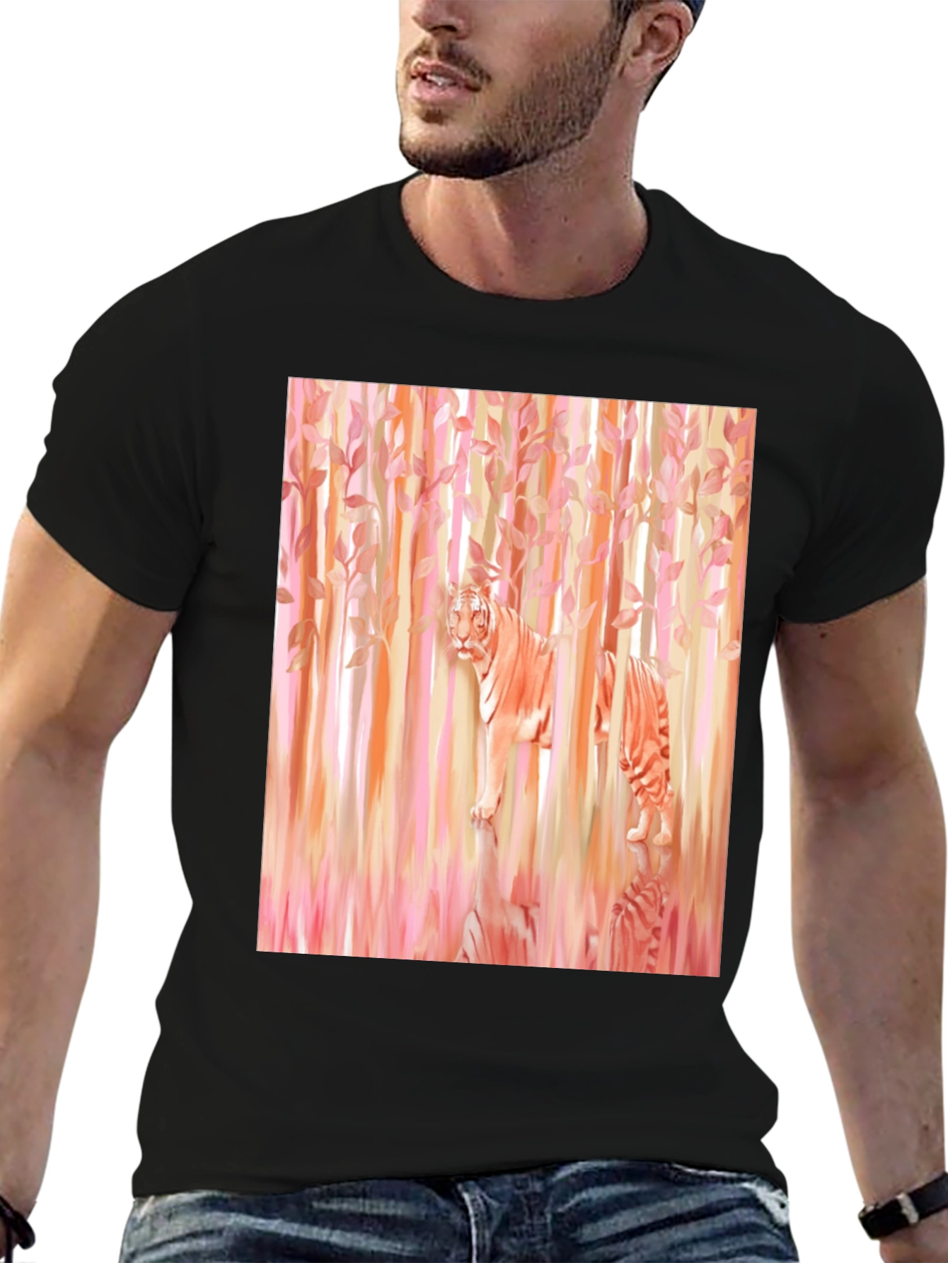 Tiger in Woods Graphic Tee - Black