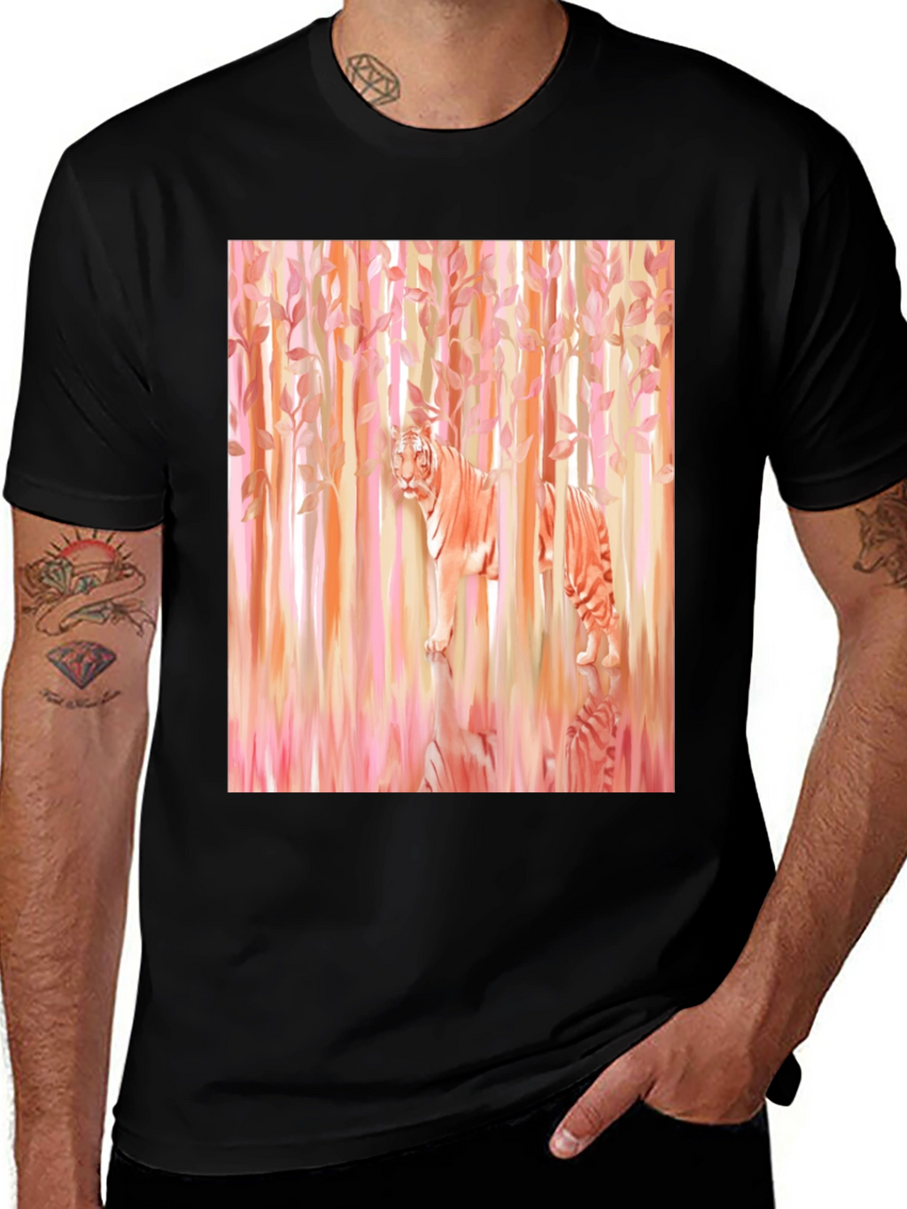 Tiger in Woods Graphic Tee - Black