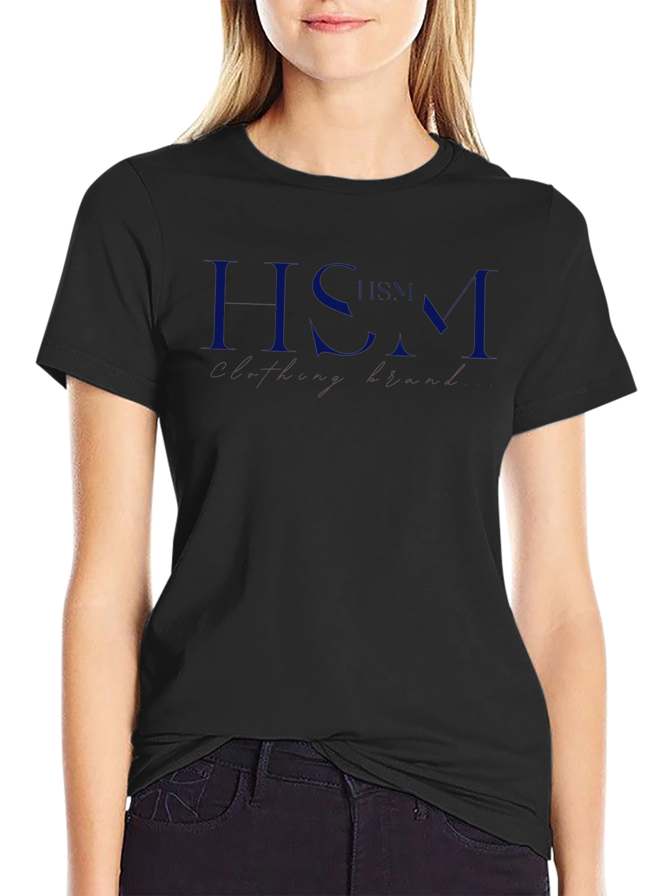 Mens Black HSM Graphic Tee - Soft Cotton Blend Casual Wear