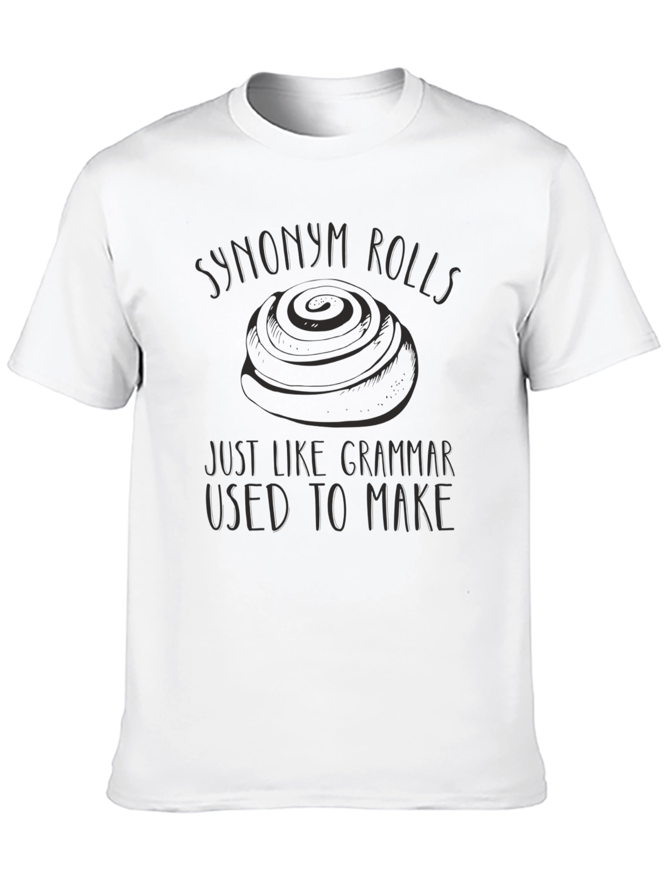 Synonym Rolls Grammar Pun Black T-Shirt