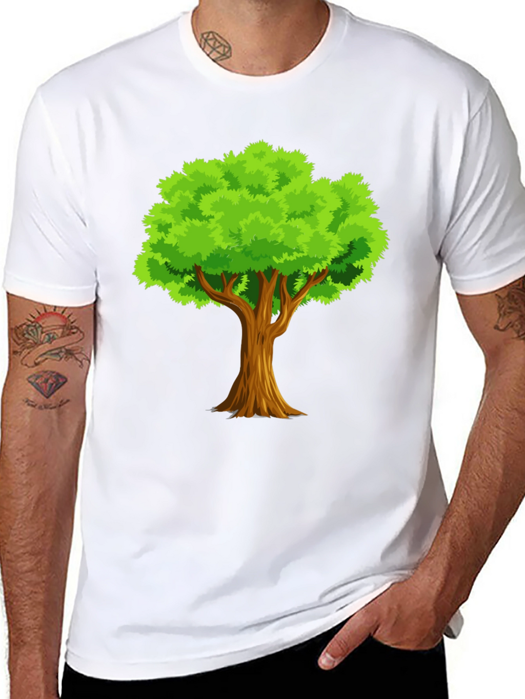 Mens Black Tree Graphic T-Shirt