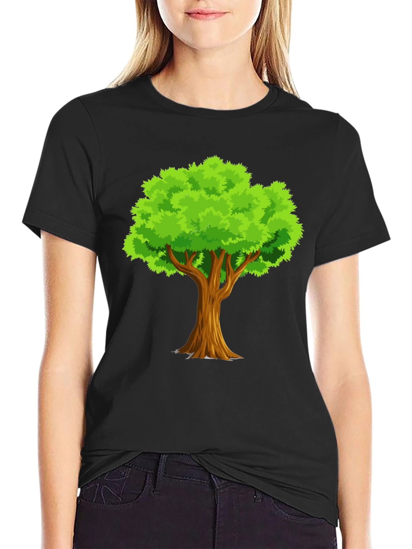 Mens Black Tree Graphic T-Shirt