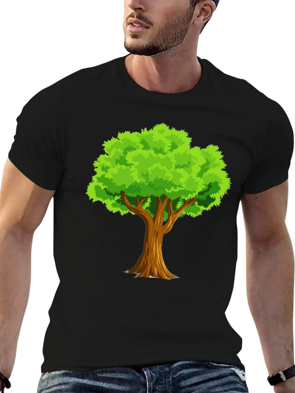 Mens Black Tree Graphic T-Shirt