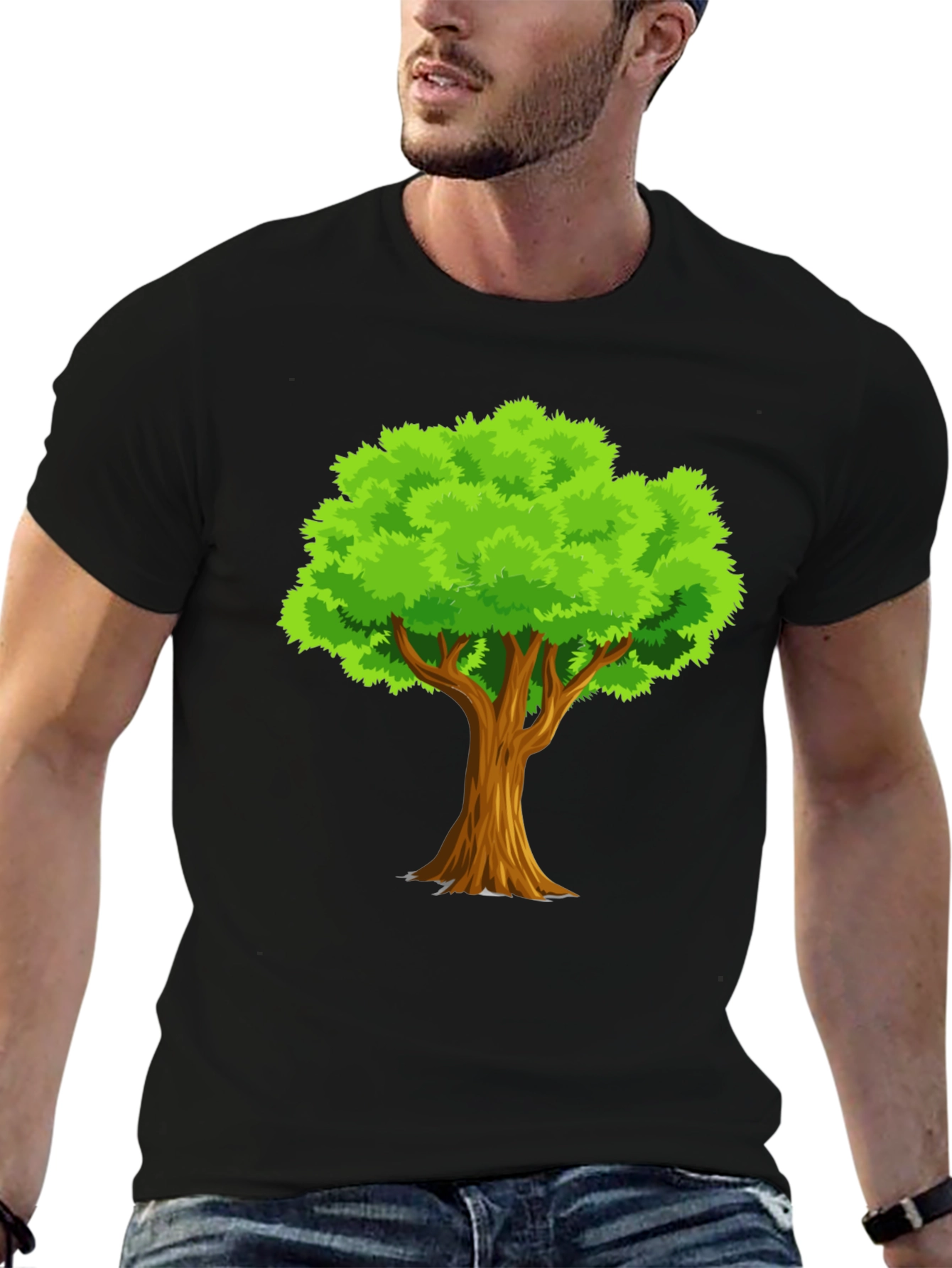 Mens Black Tree Graphic T-Shirt