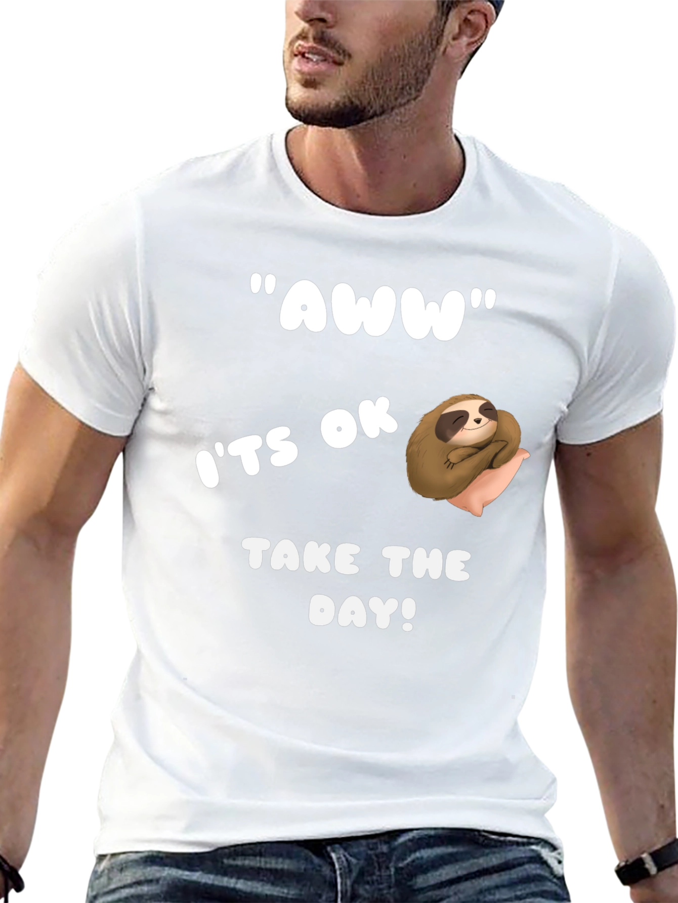 Relaxed Sloth Graphic Tee - Take the Day!