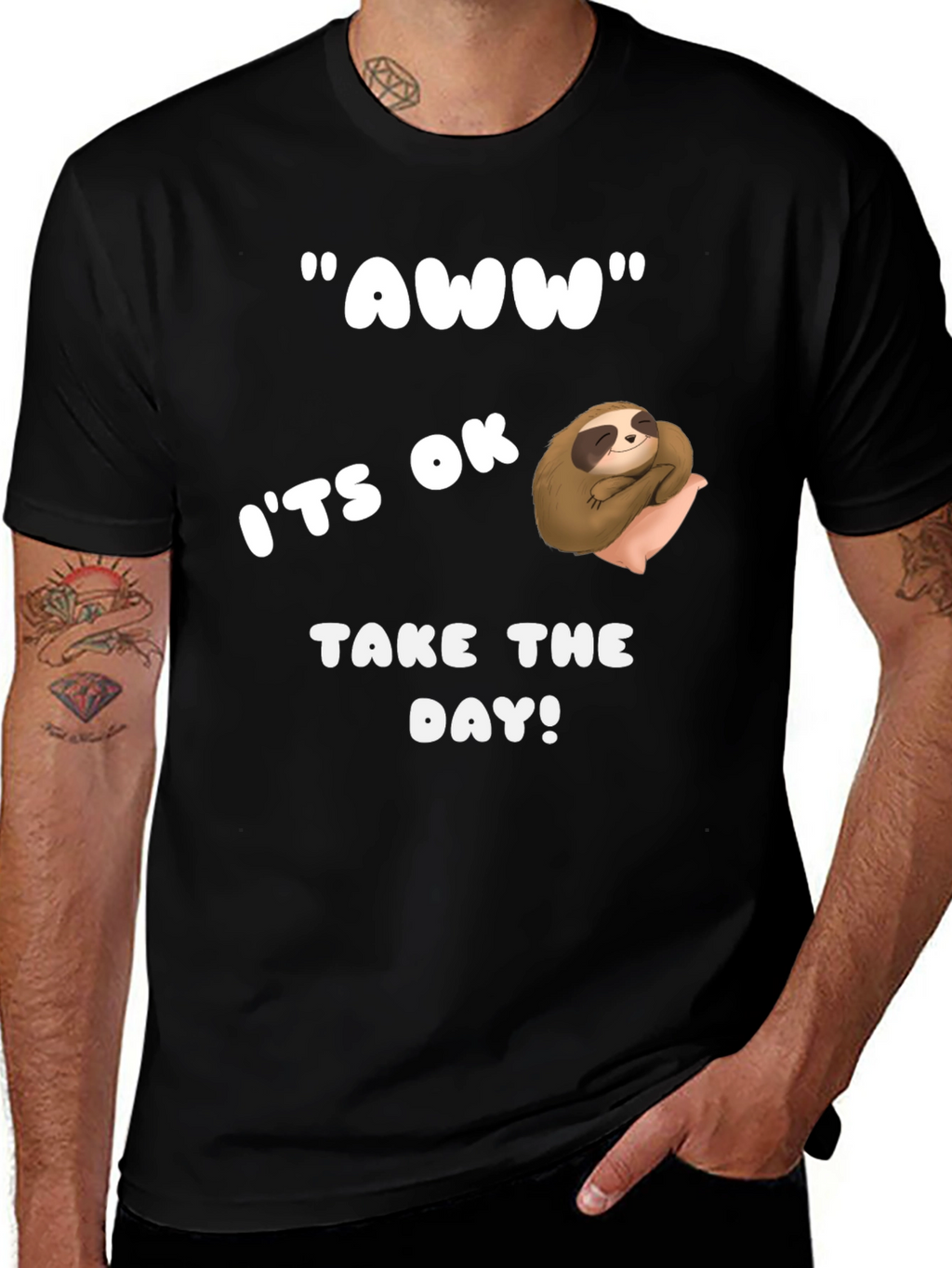 Relaxed Sloth Graphic Tee - Take the Day!