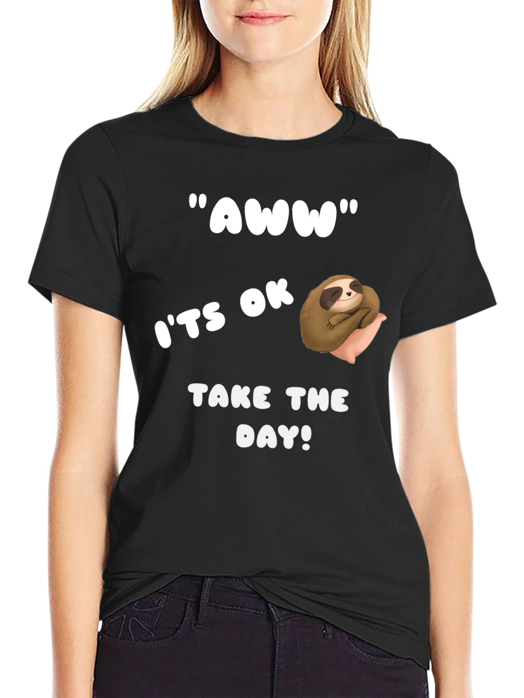 Relaxed Sloth Graphic Tee - Take the Day!