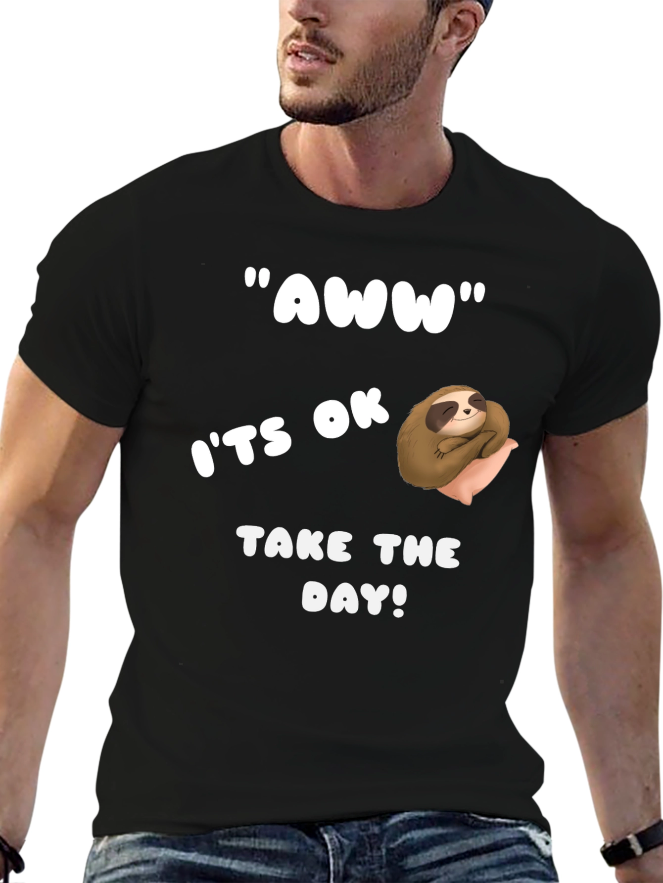 Relaxed Sloth Graphic Tee - Take the Day!