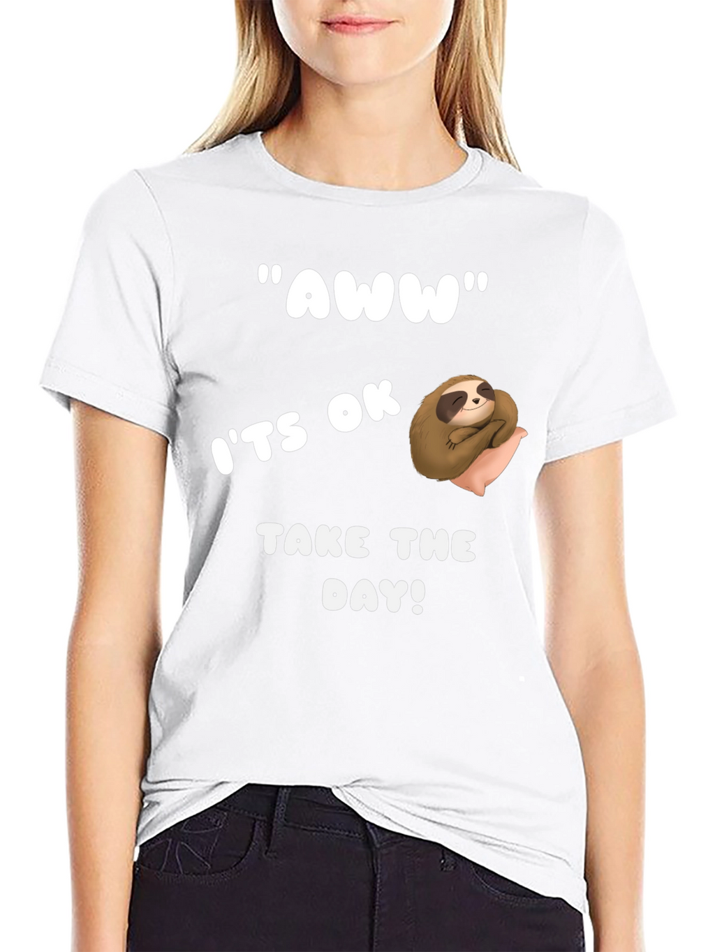 Relaxed Sloth Graphic Tee - Take the Day!