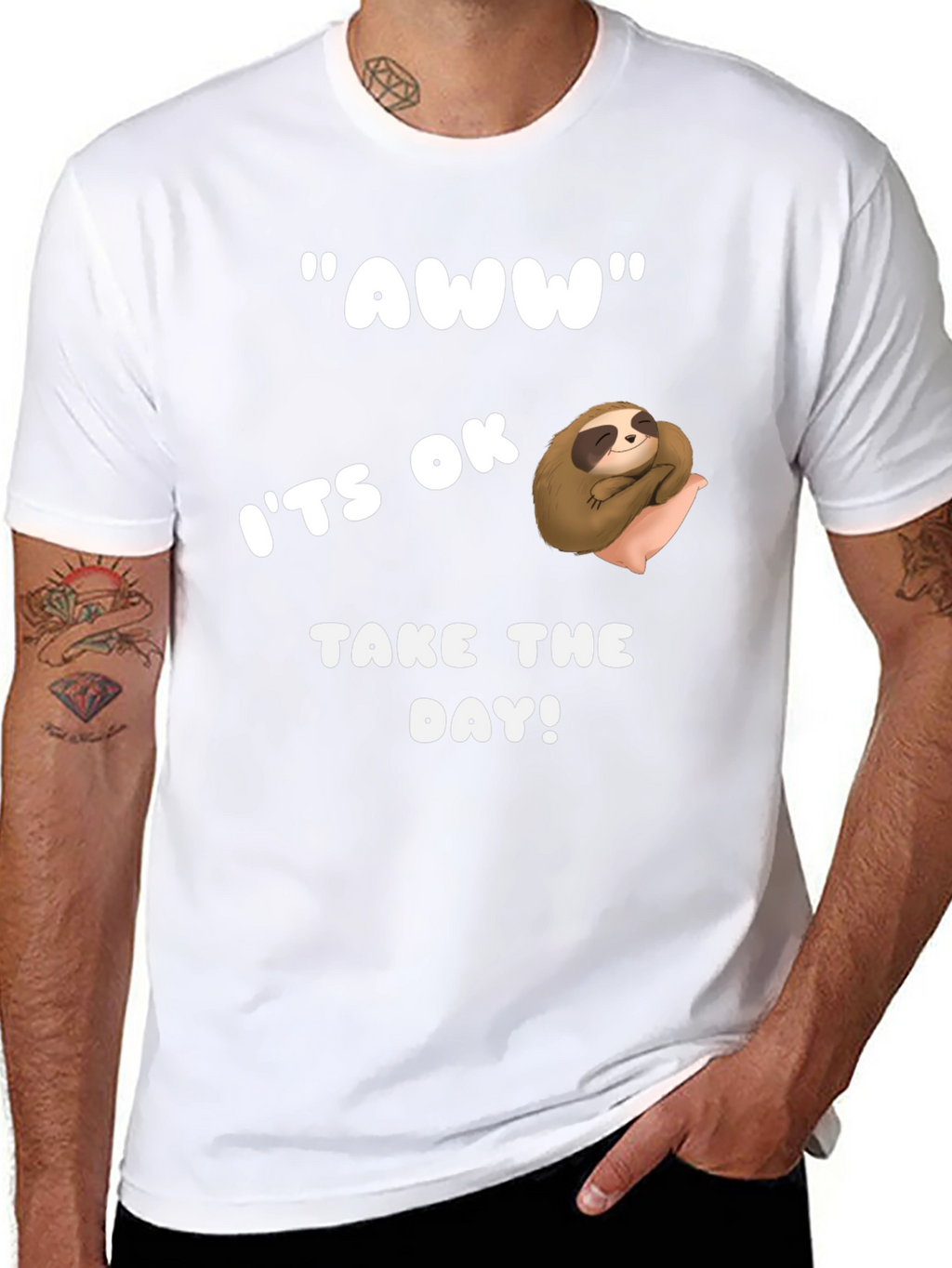 Relaxed Sloth Graphic Tee - Take the Day!