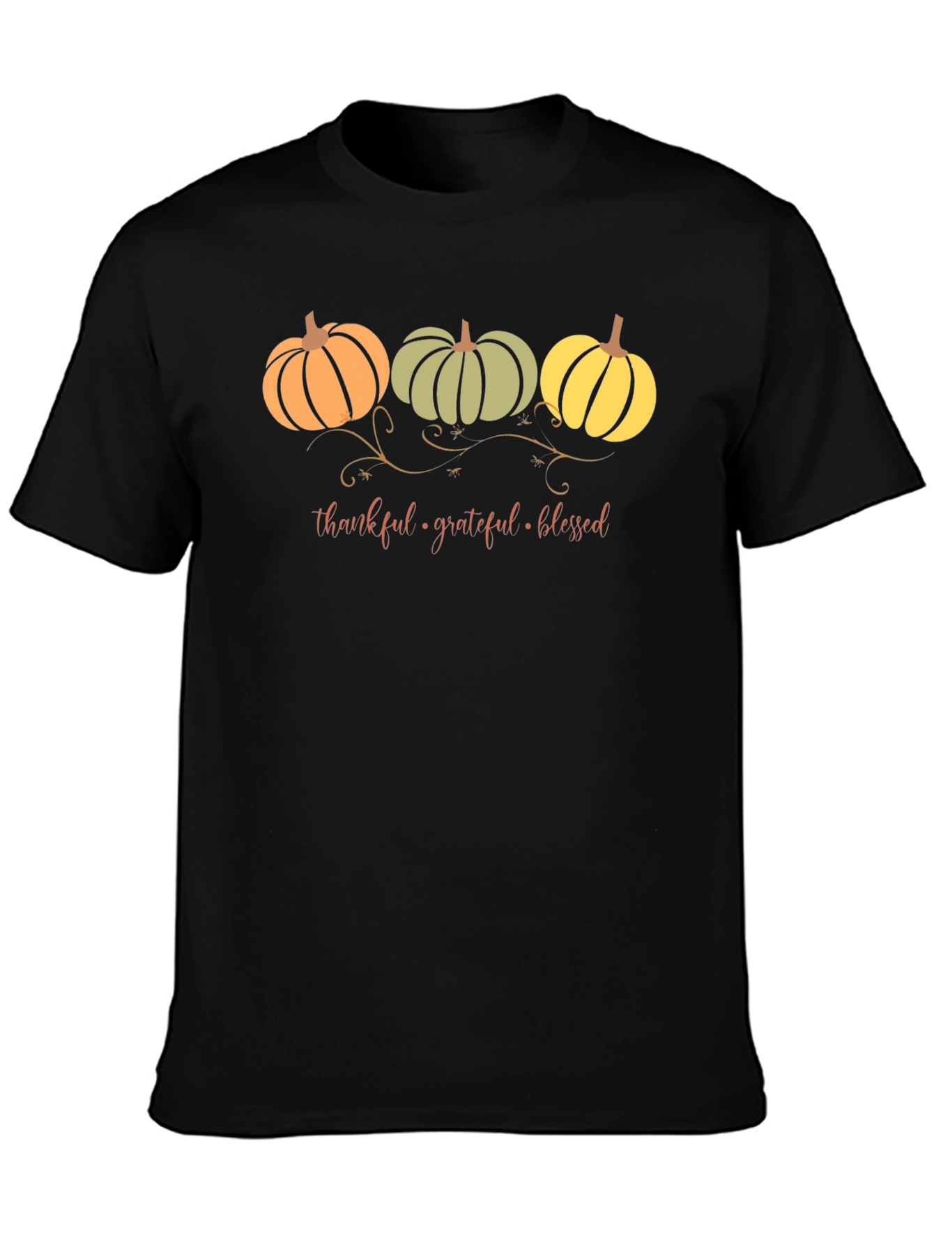 Thankful Grateful Blessed Pumpkin T-Shirt