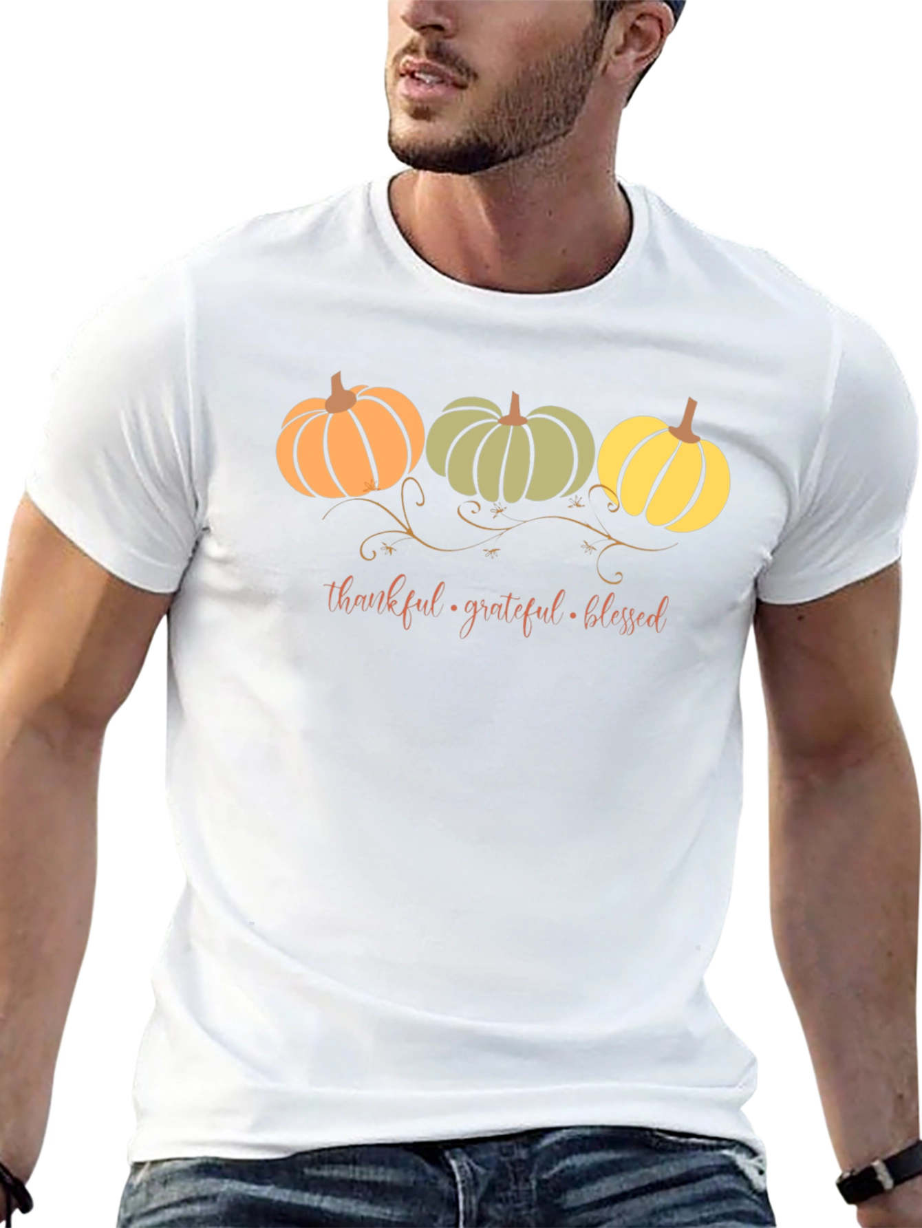Thankful Grateful Blessed Pumpkin T-Shirt
