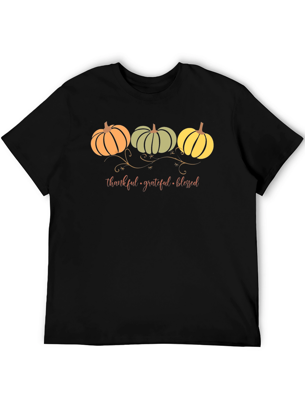 Thankful Grateful Blessed Pumpkin T-Shirt