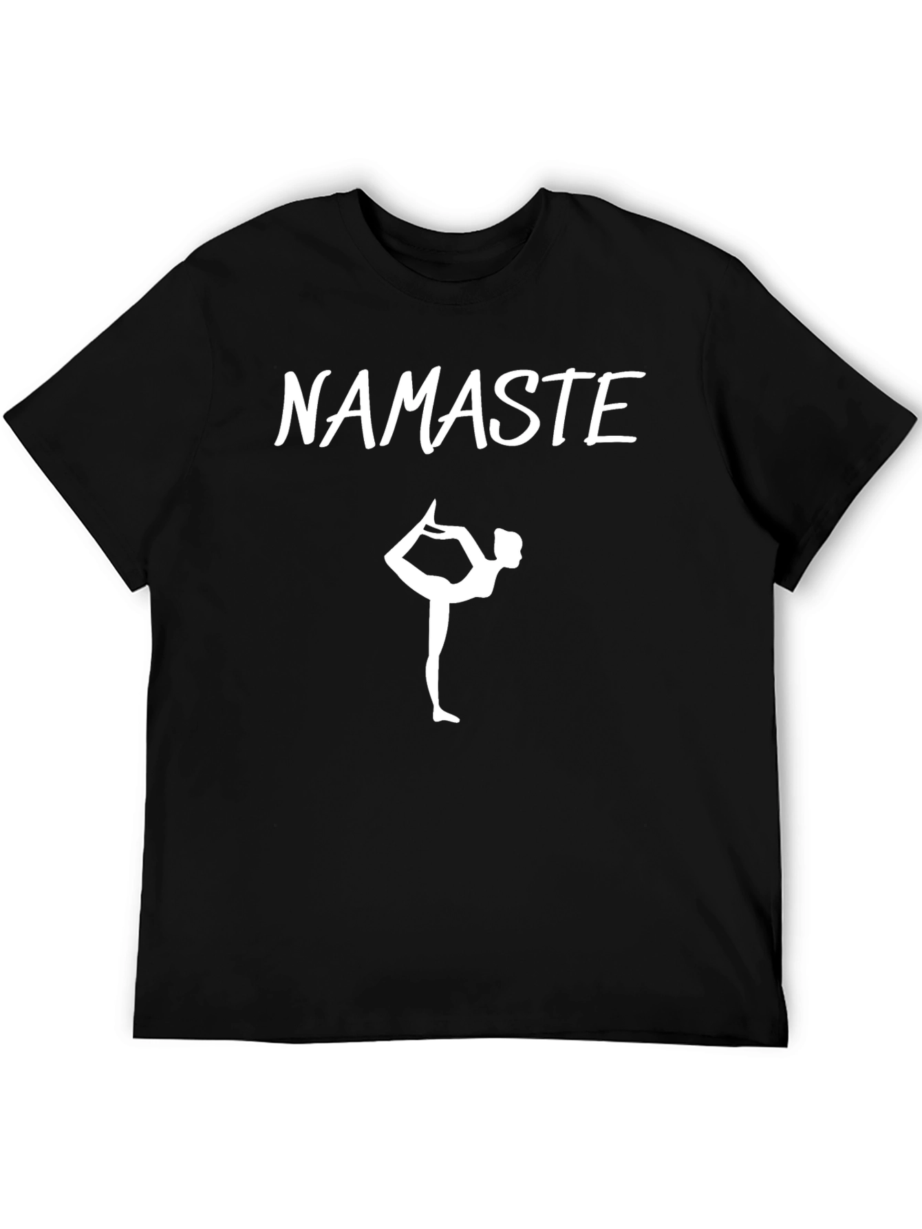 Namaste Yoga Pose Graphic Black T-Shirt