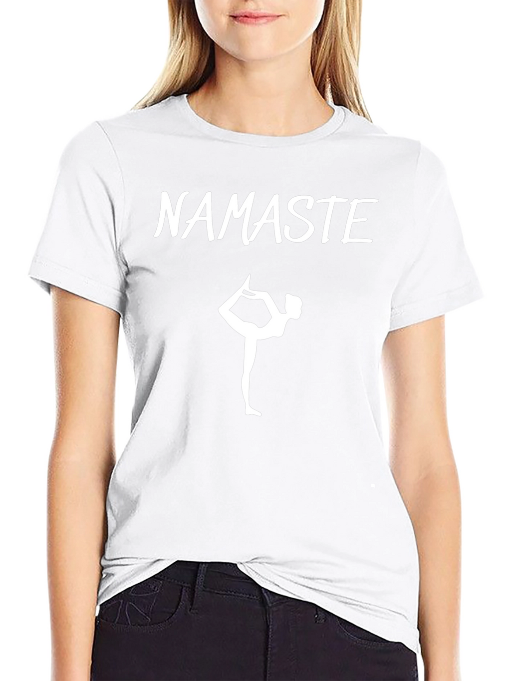 Namaste Yoga Pose Graphic Black T-Shirt