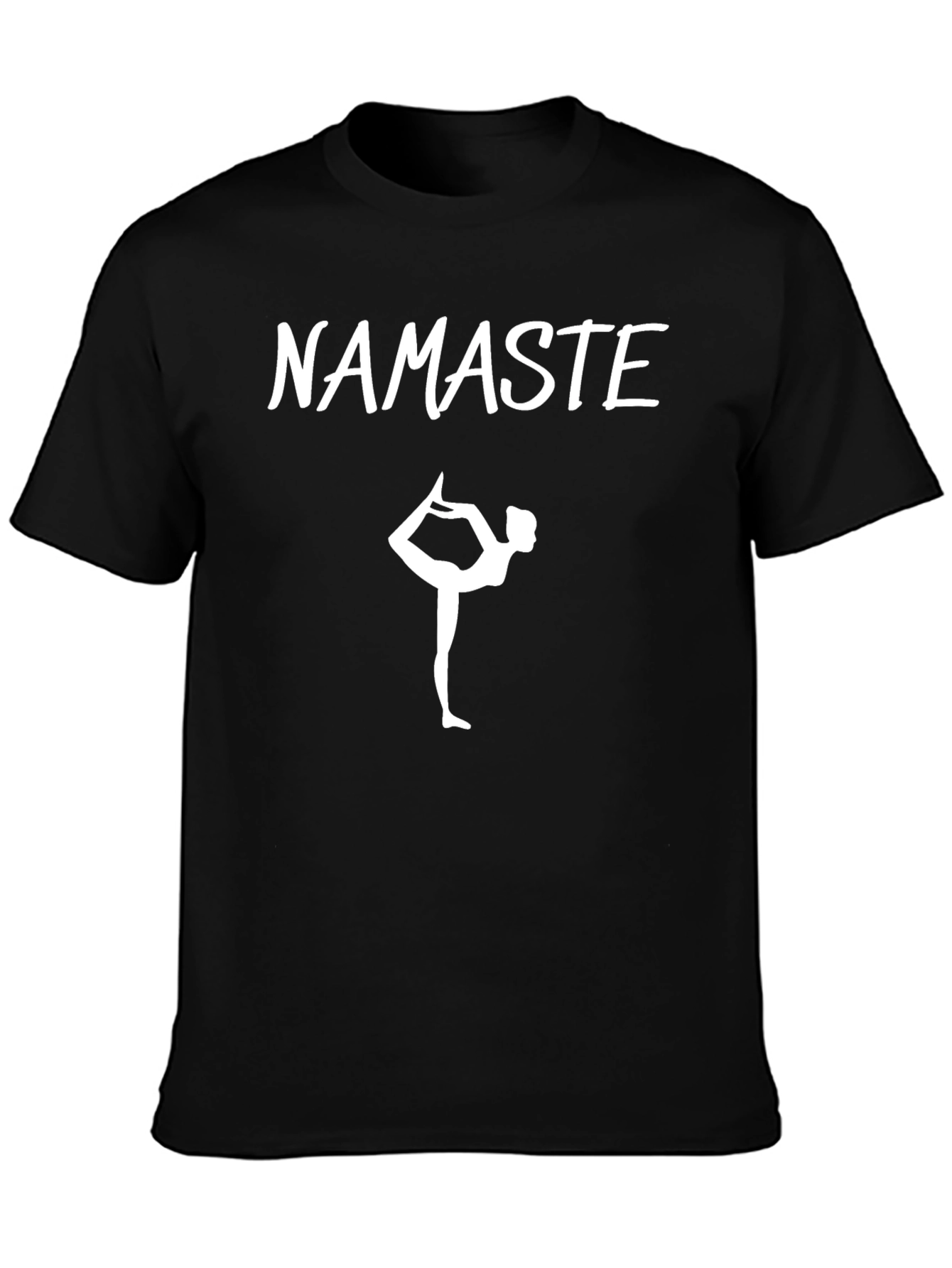 Namaste Yoga Pose Graphic Black T-Shirt