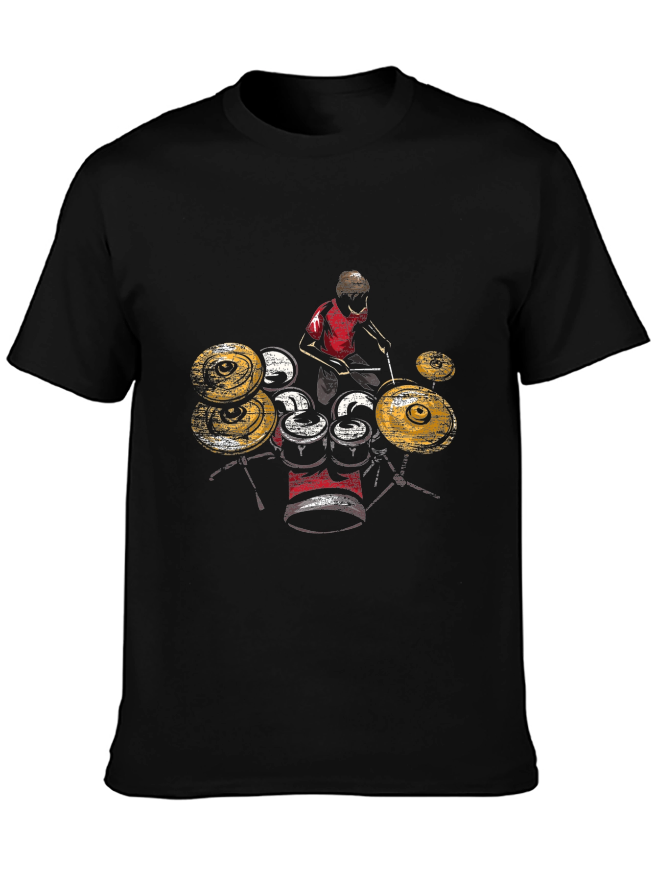 Drummer Graphic T-Shirt - Black Cotton Tee