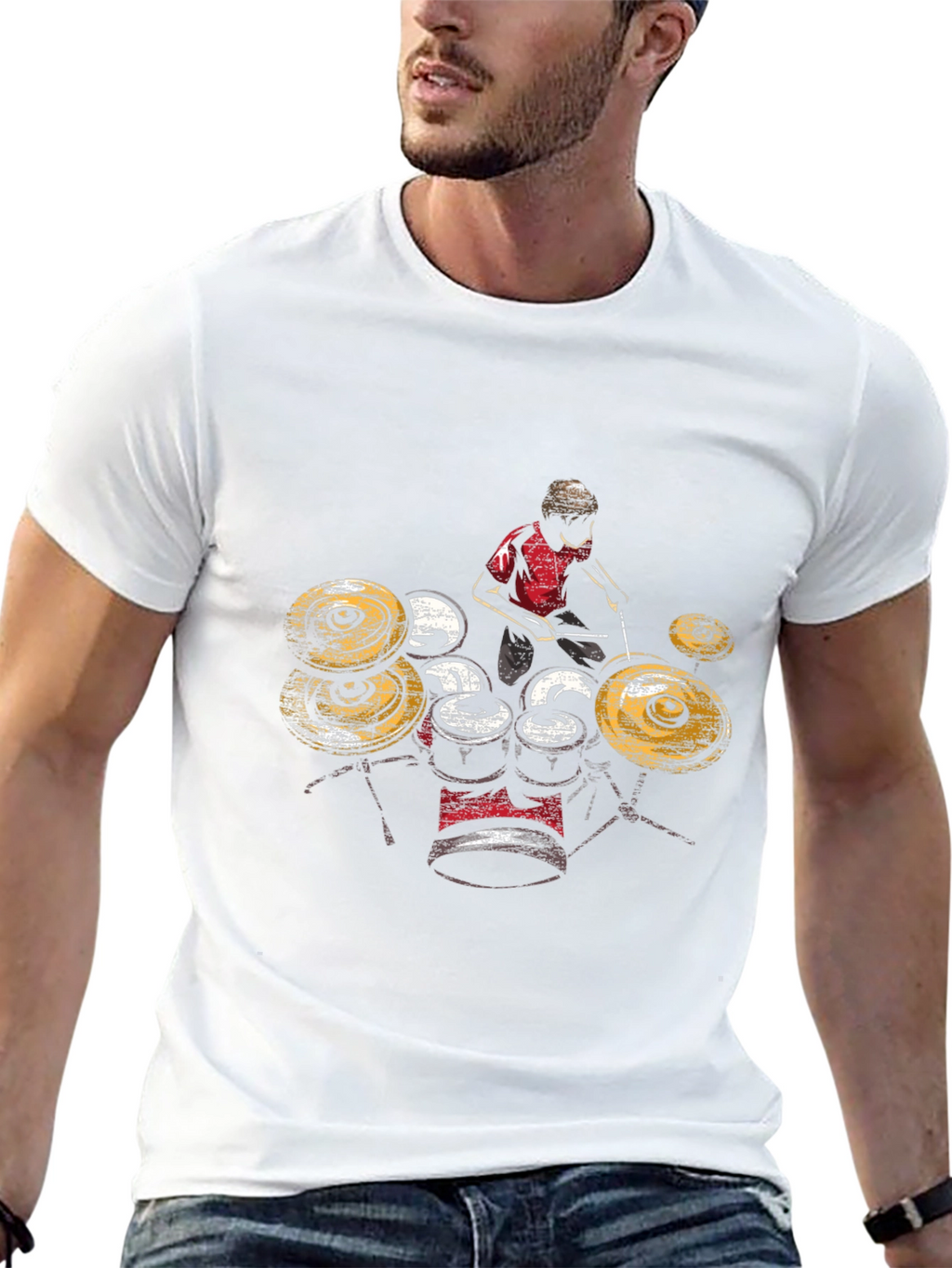 Drummer Graphic T-Shirt - Black Cotton Tee