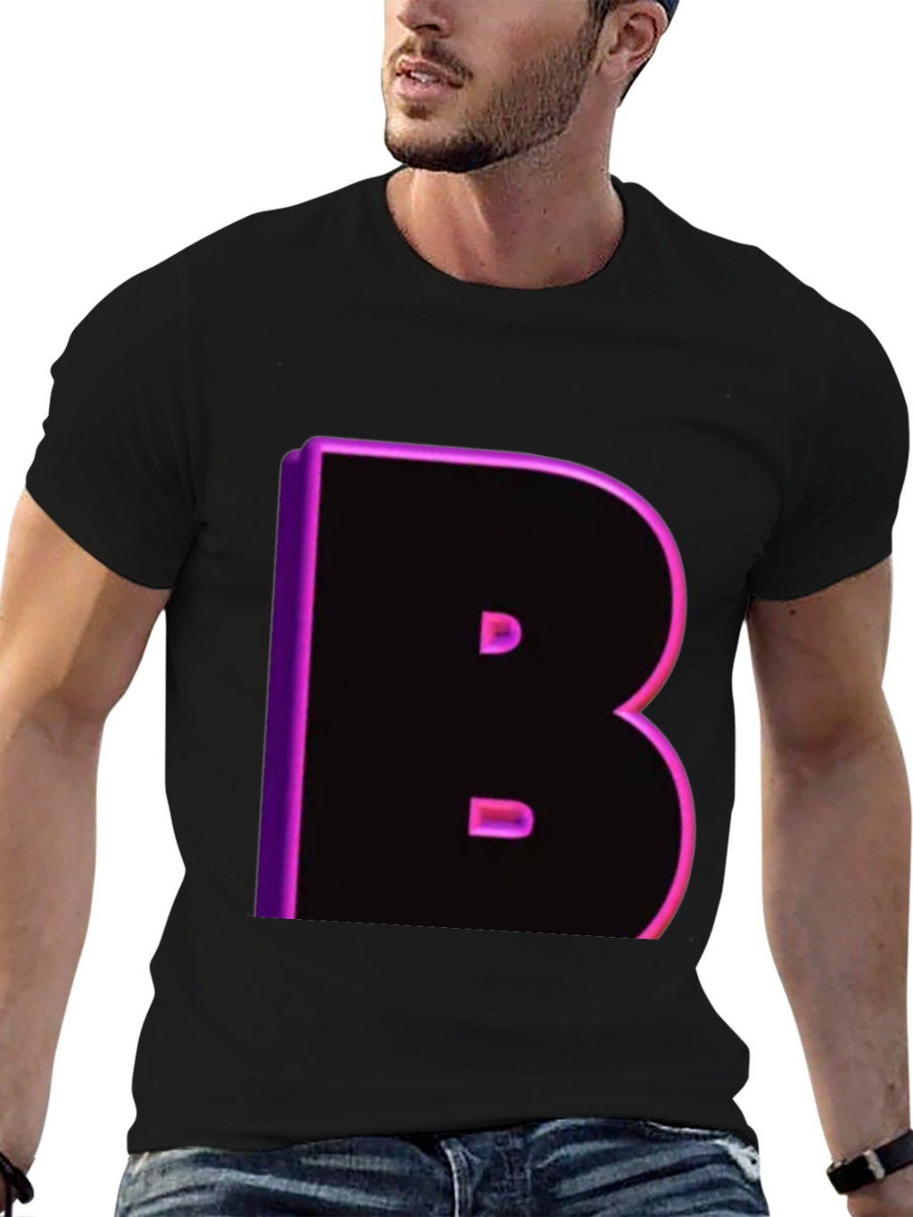 Bold B Neon T-Shirt - Black