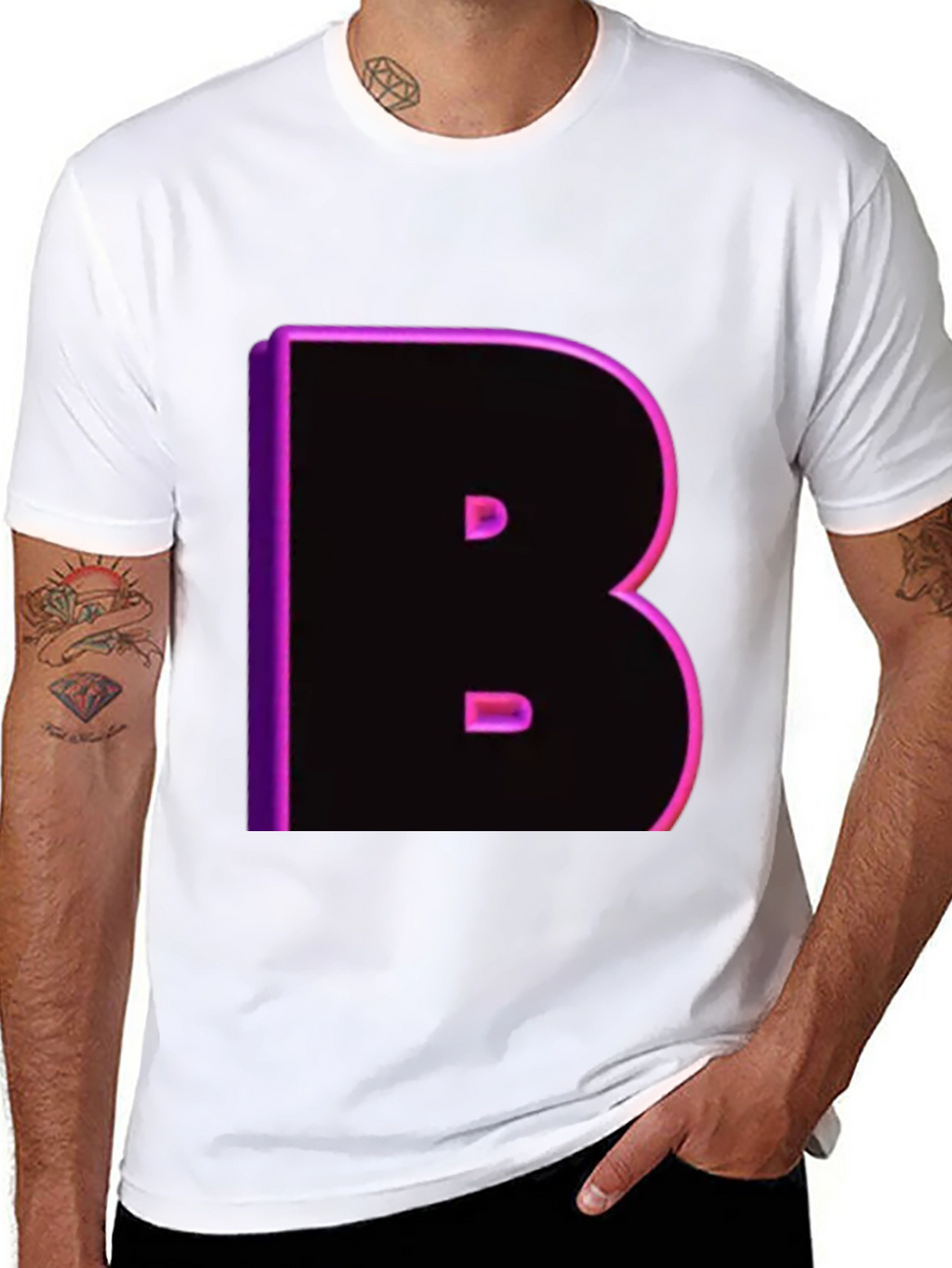 Bold B Neon T-Shirt - Black