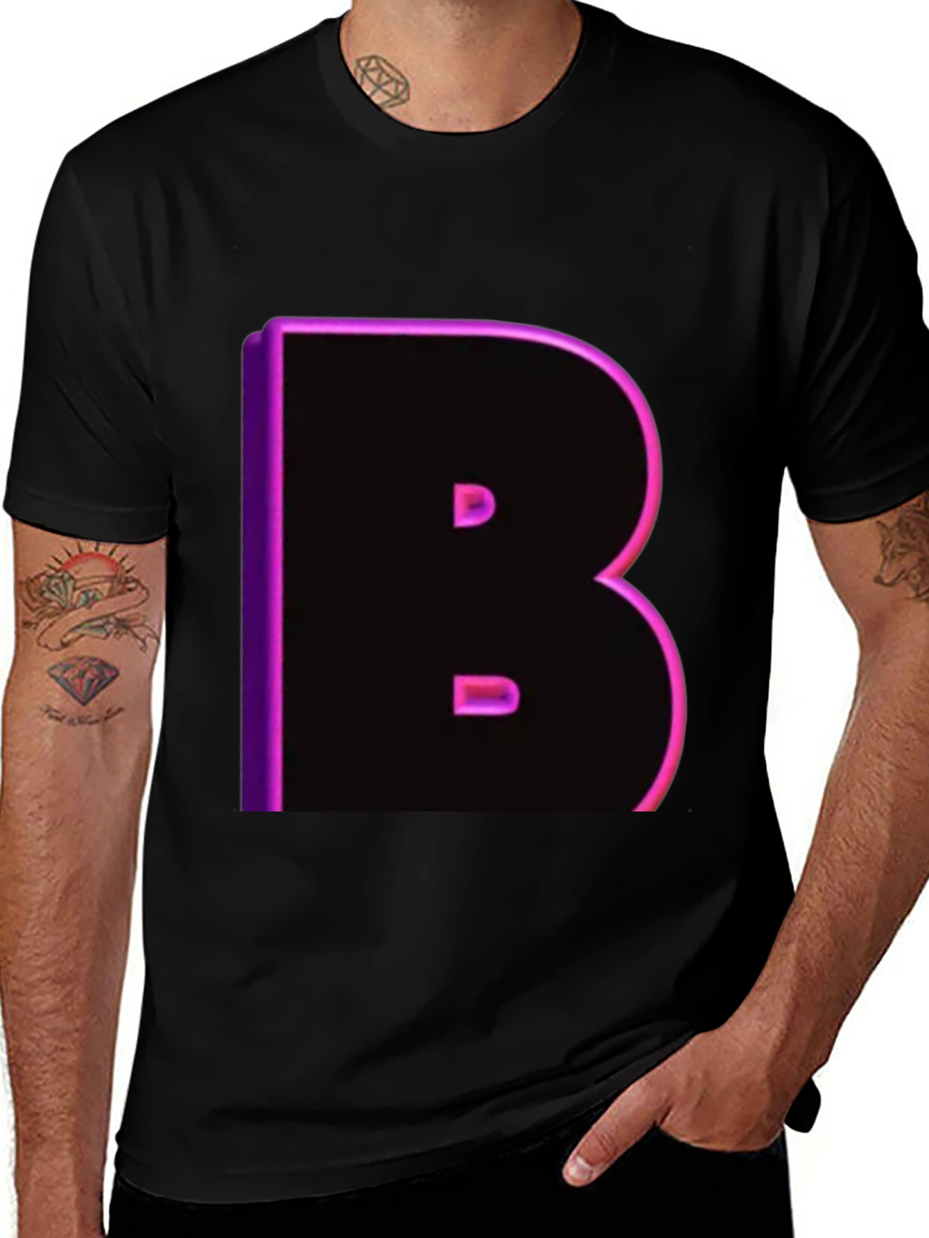 Bold B Neon T-Shirt - Black