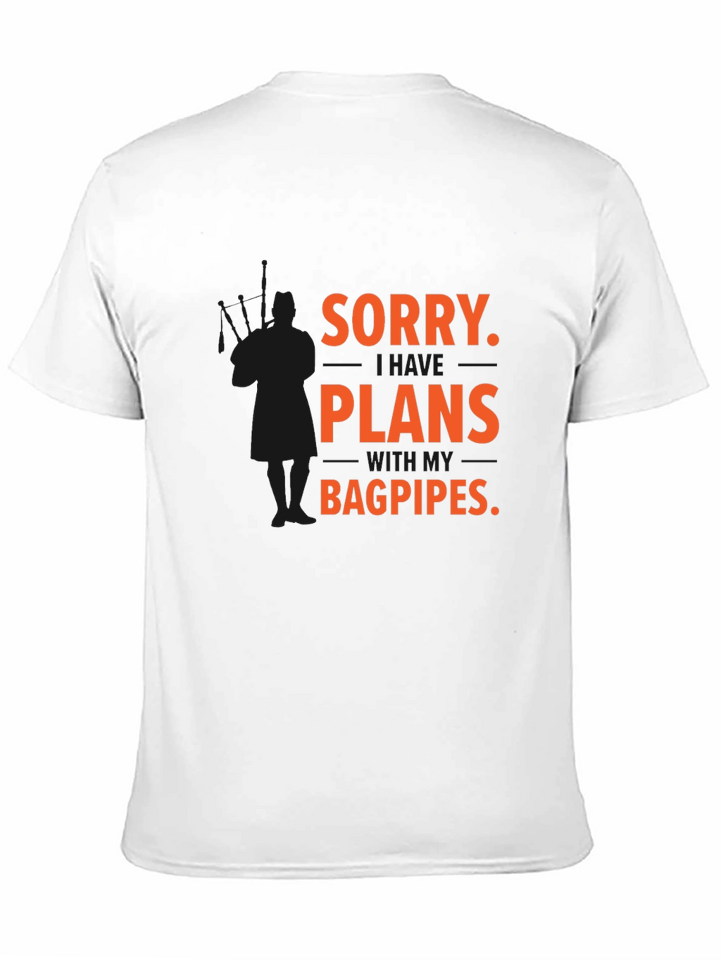 Funny Bagpipes Plans Black T-Shirt