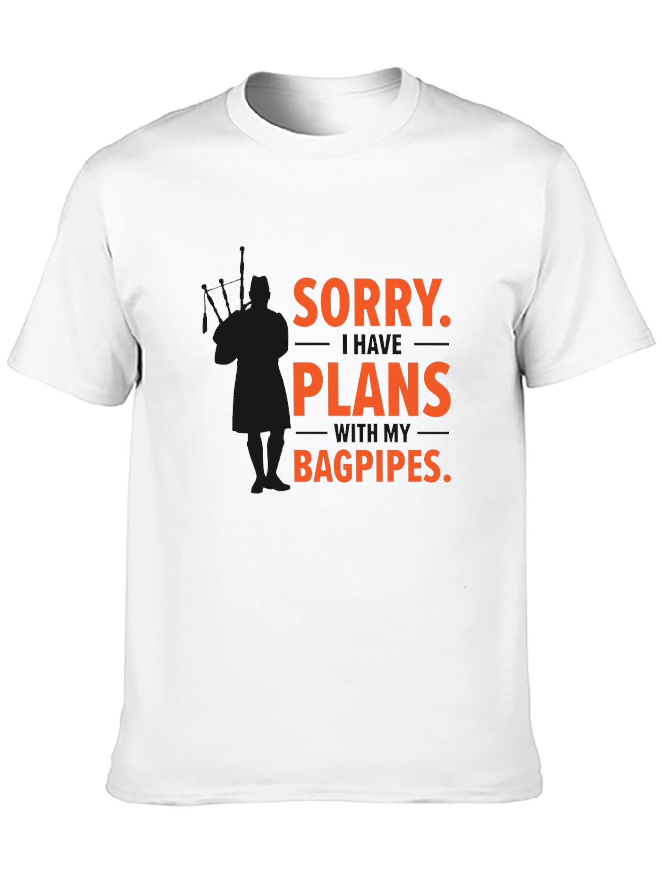 Funny Bagpipes Plans Black T-Shirt