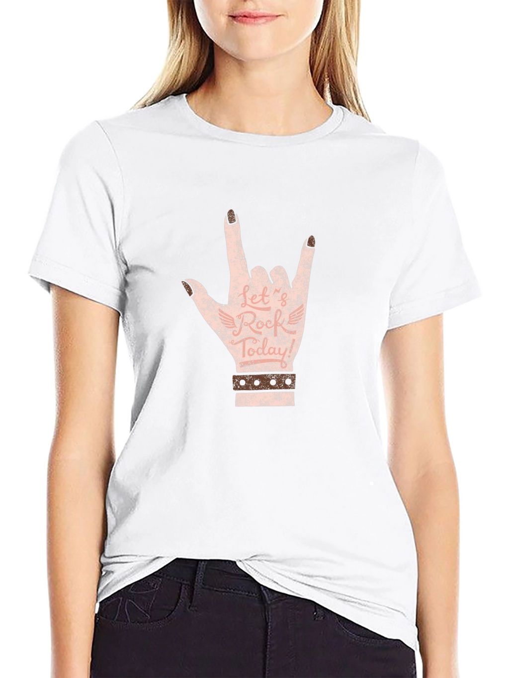 Rock On Hand Graphic Tee - Black